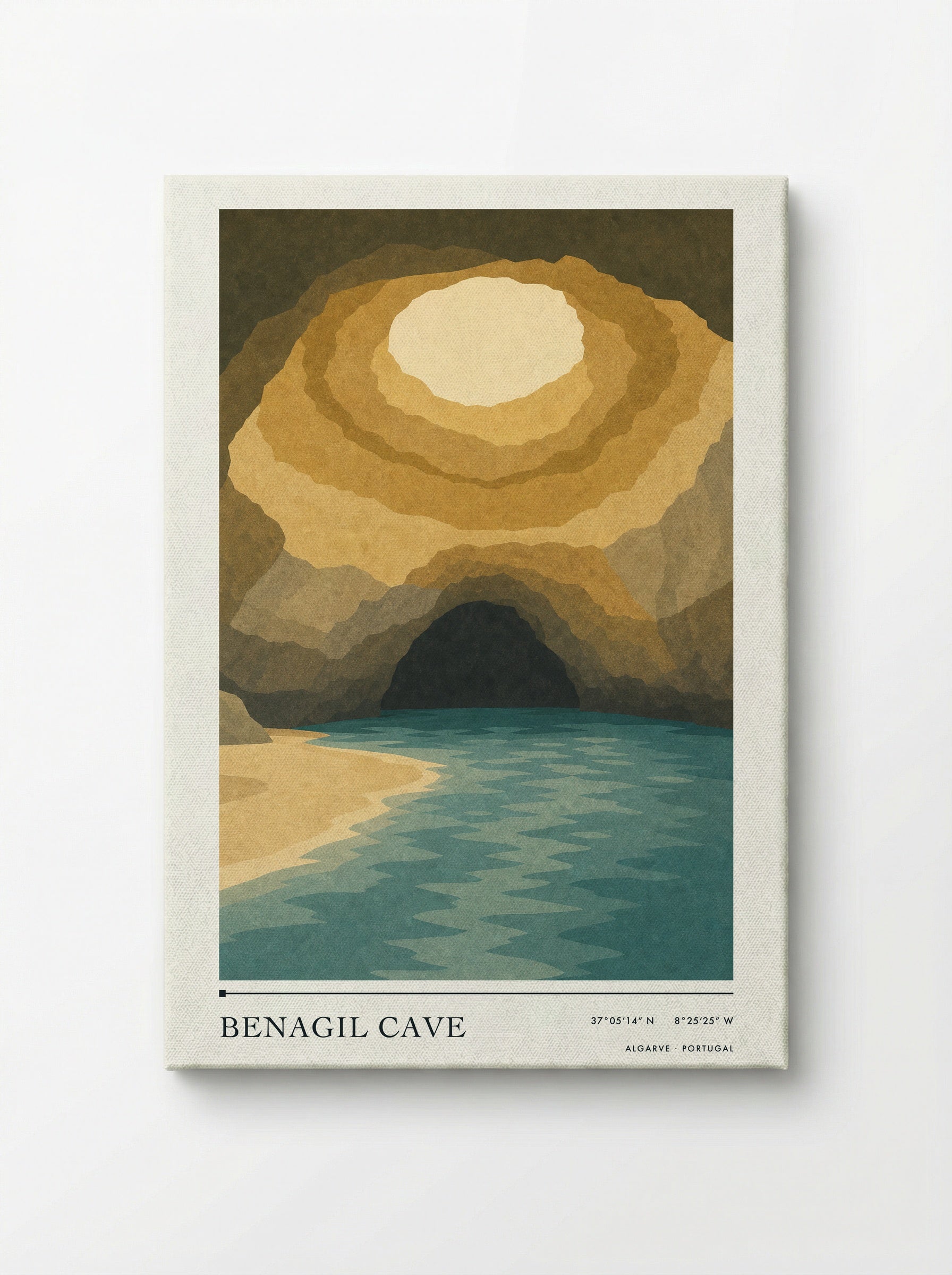 Benagil Cave Travel Poster Artwork - Canvas