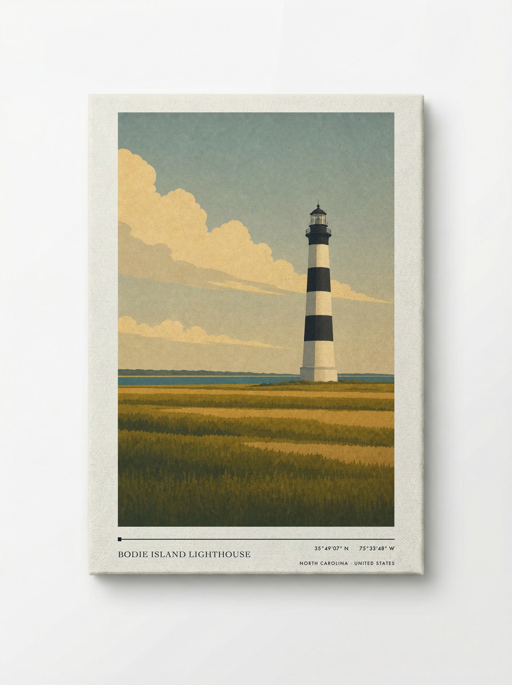 Bodie Island Lighthouse Travel Poster Artwork - Canvas