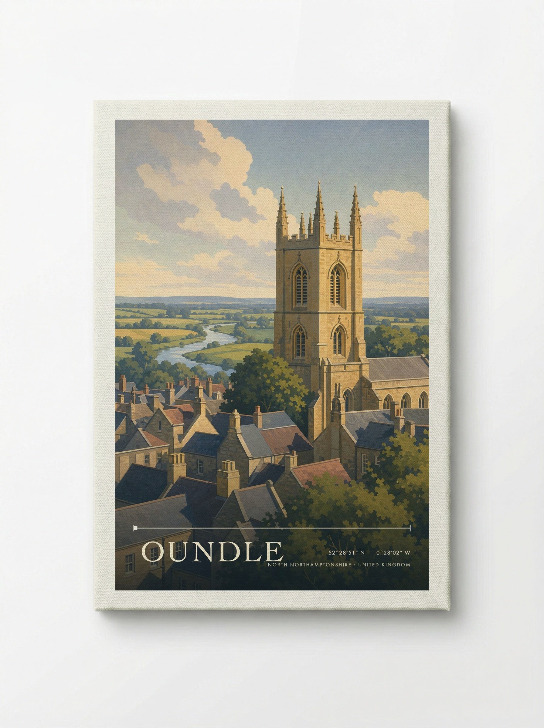 Oundle North Northamptonshire United Kingdom Travel Poster - Canvas
