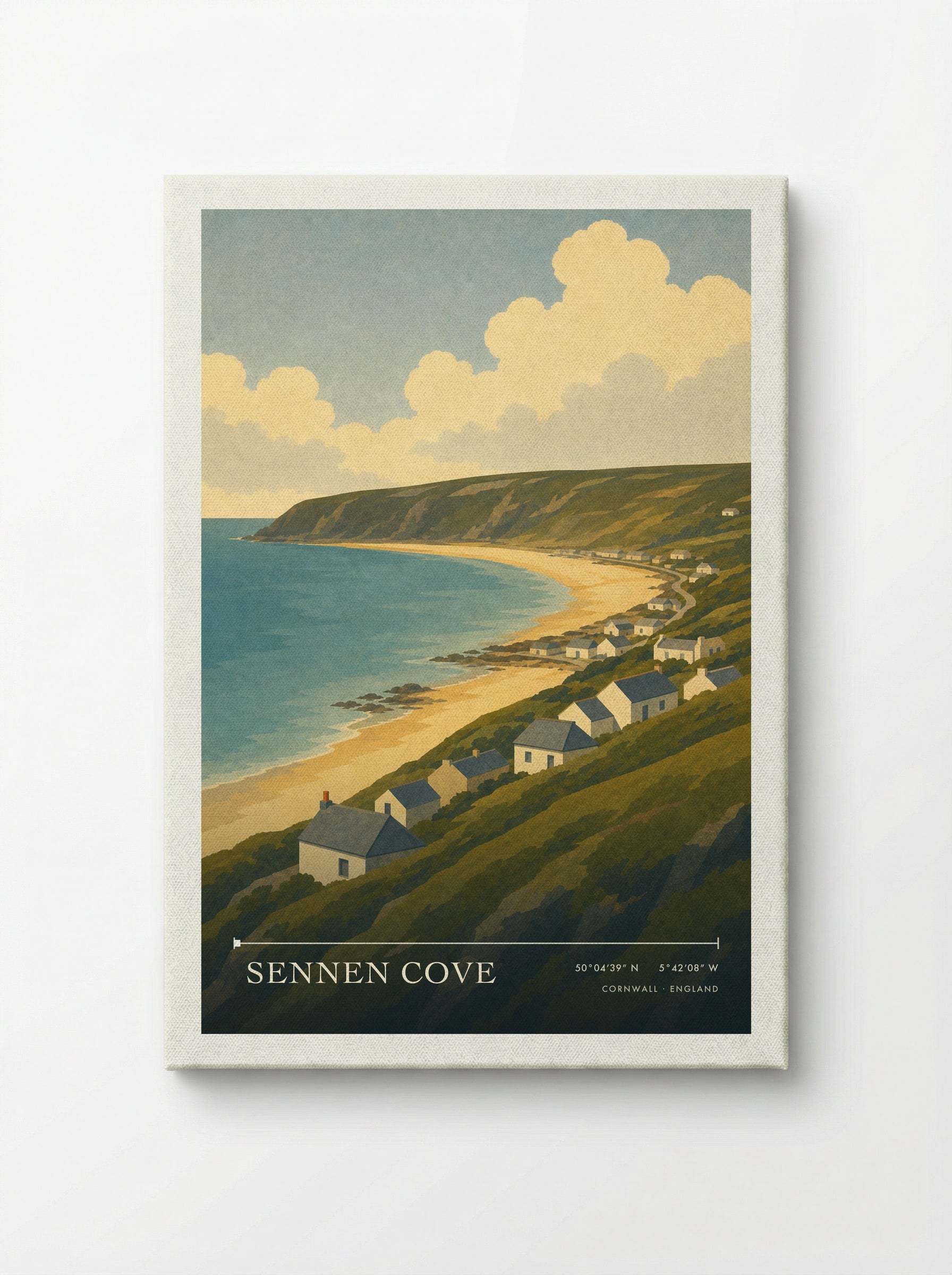 Sennen Cove Cornwall Travel Poster - Canvas
