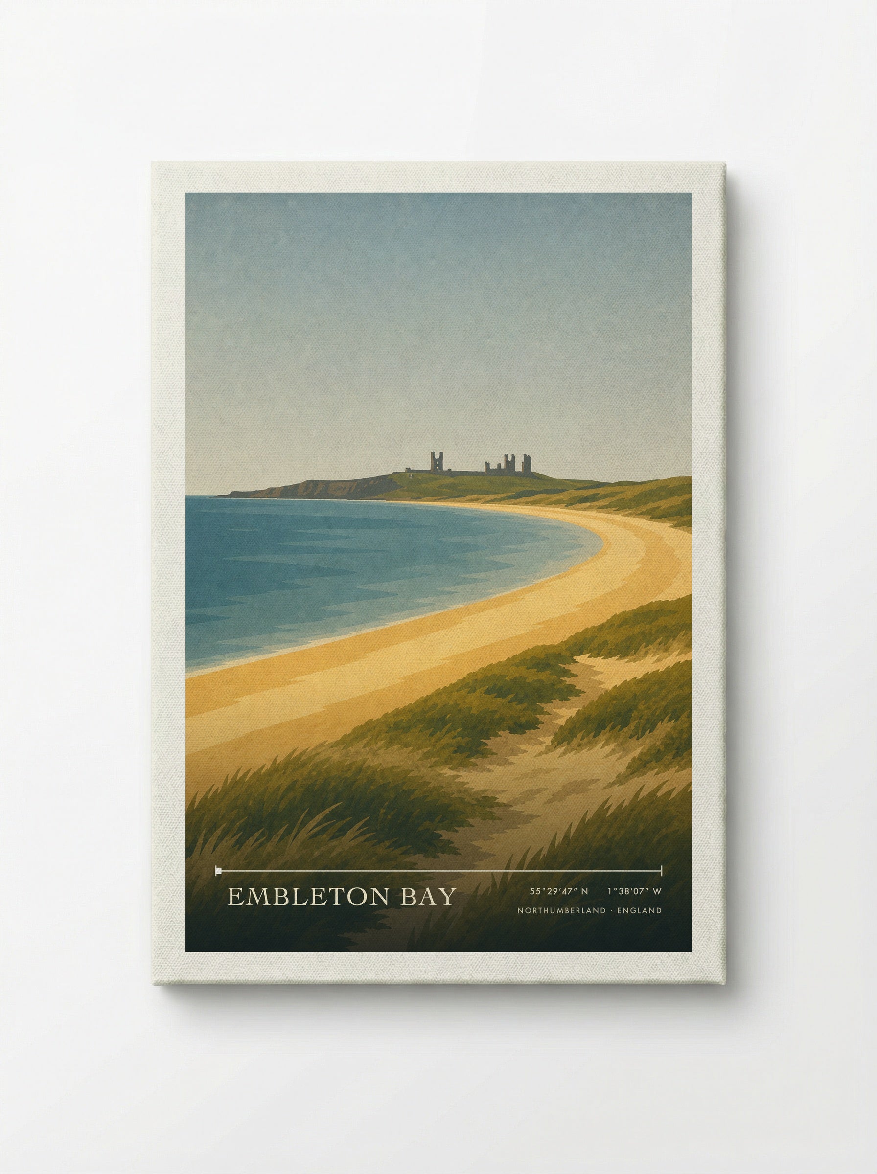 Embleton Bay Northumberland Travel Poster - Canvas