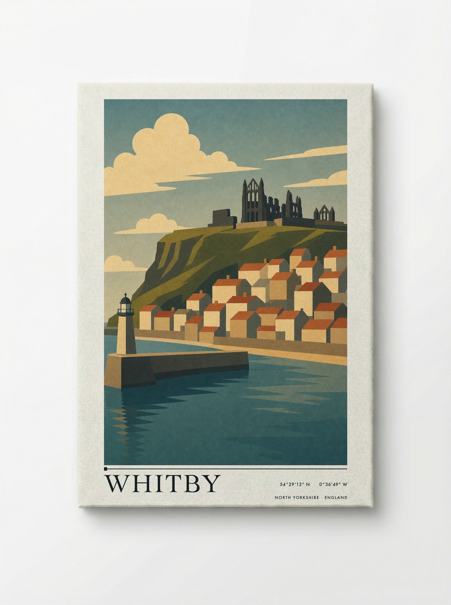 Whitby Yorkshire Travel Poster - Canvas