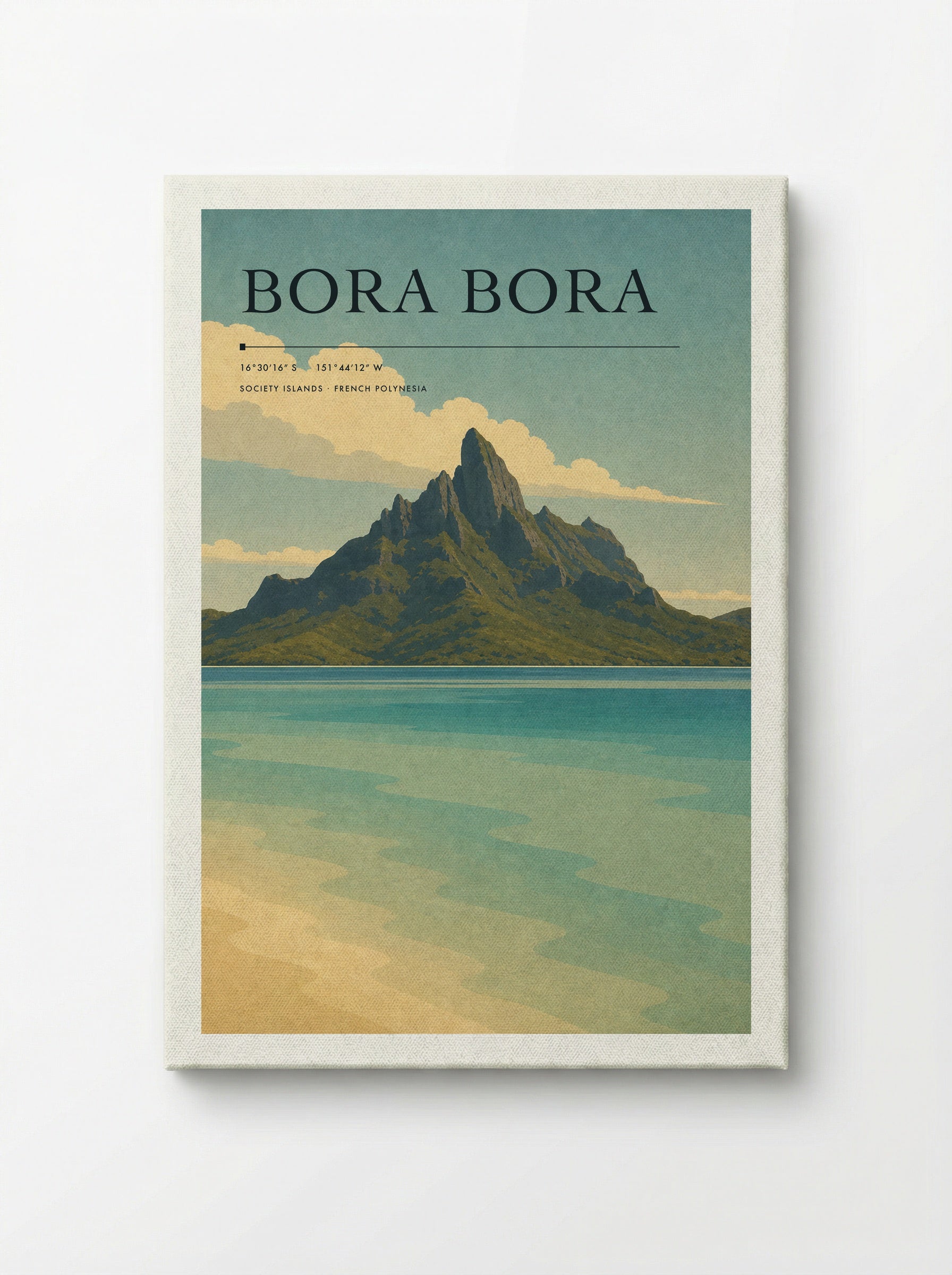 Bora Bora Travel Poster Artwork - Canvas