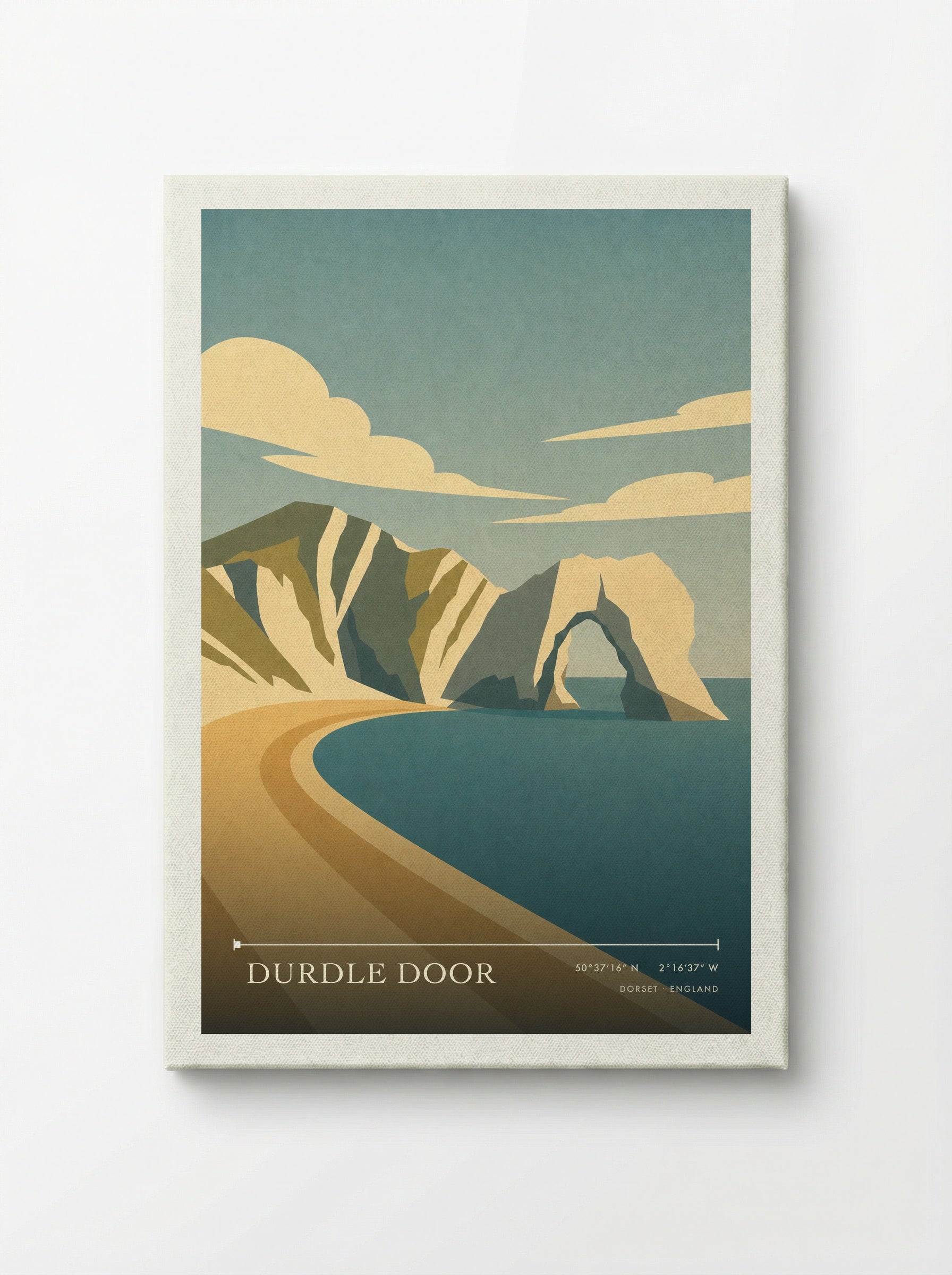 Durdle Door Dorset Travel Poster - Canvas