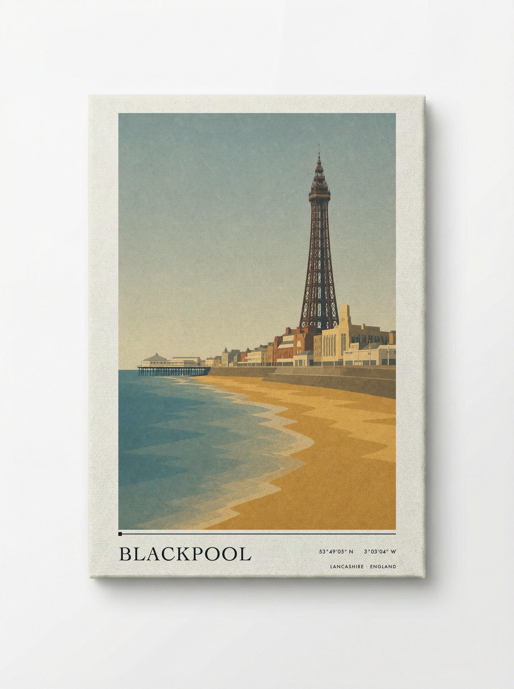 Blackpool Lancashire Travel Poster - Canvas
