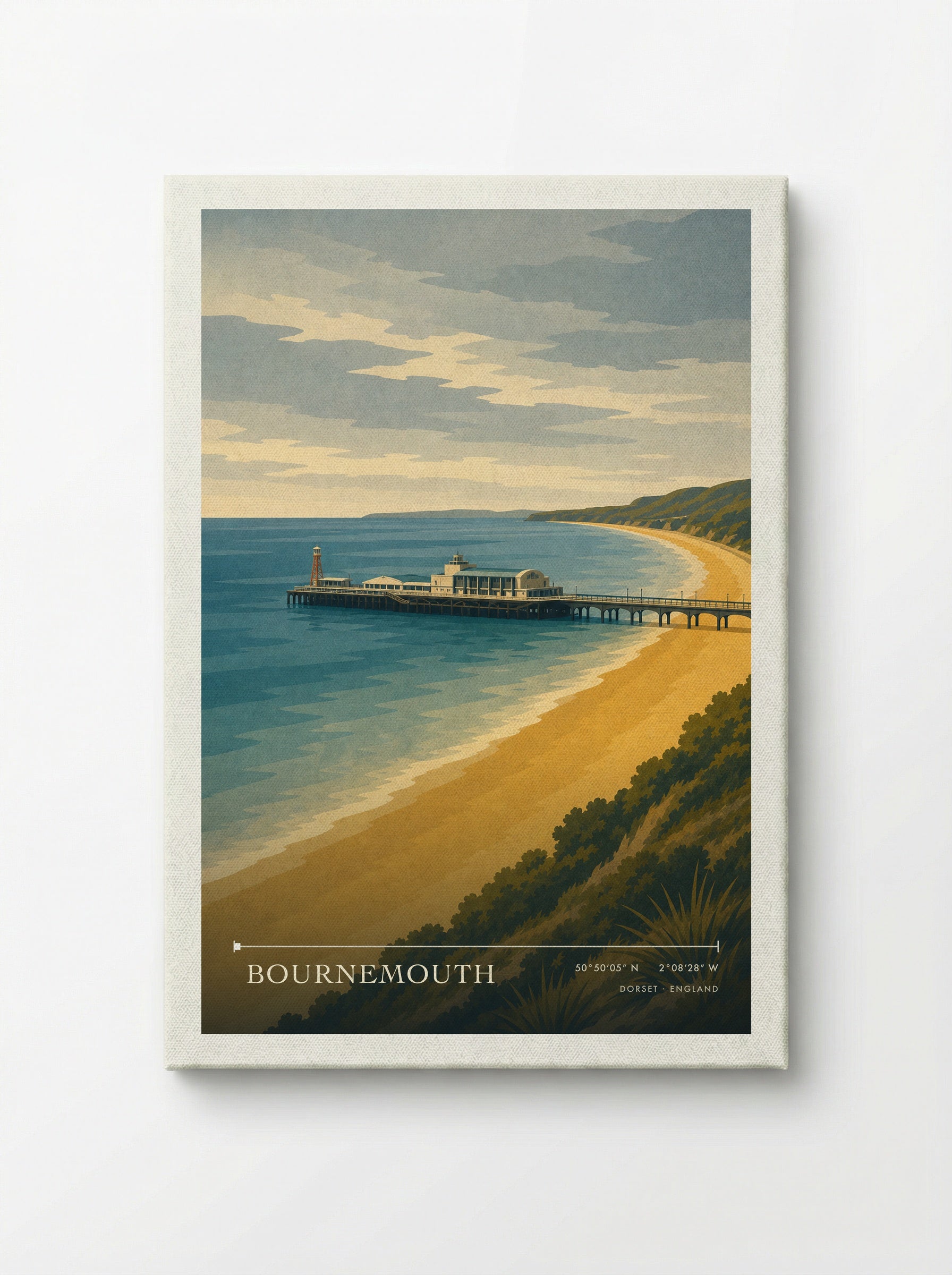 Bournemouth Travel Poster Artwork - Canvas
