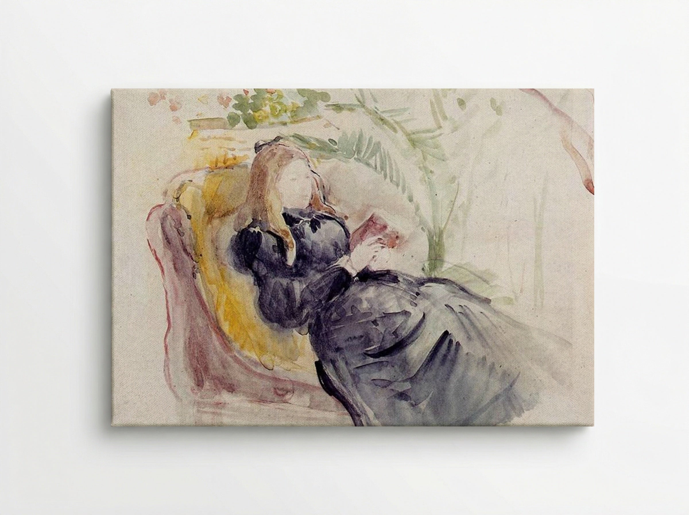 Julie Manet, Reading in a Chaise Lounge - Berthe Morisot - Canvas