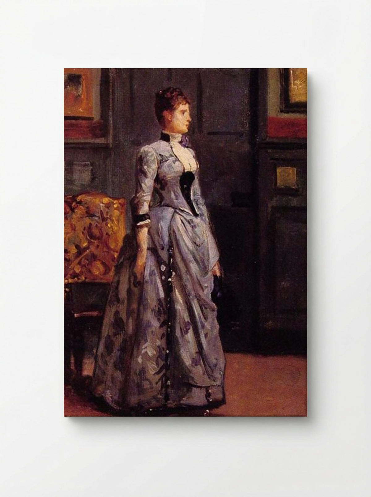 Portrait of a Woman in Blue - Alfred Stevens - Canvas