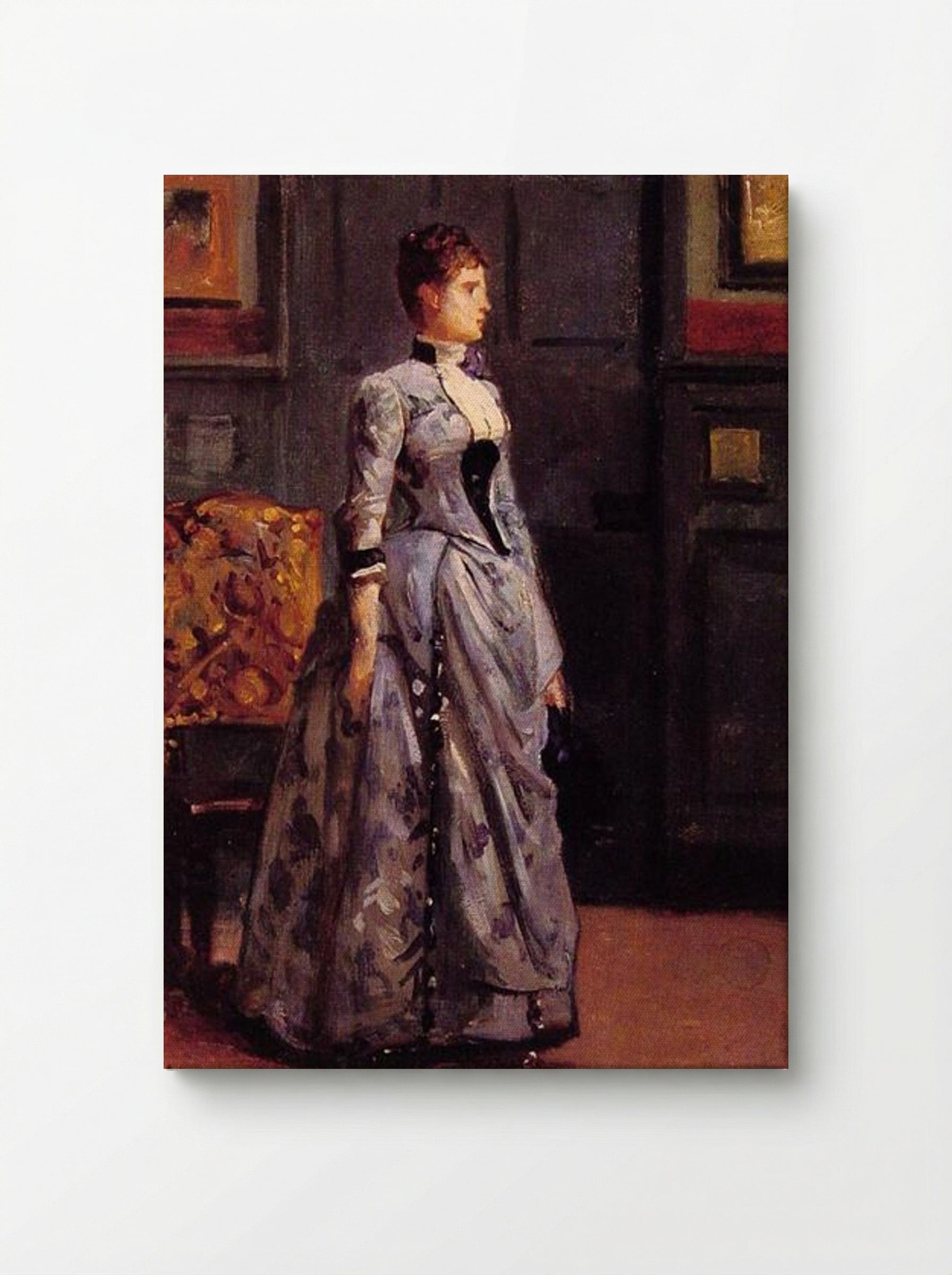 Portrait of a Woman in Blue - Alfred Stevens - Canvas