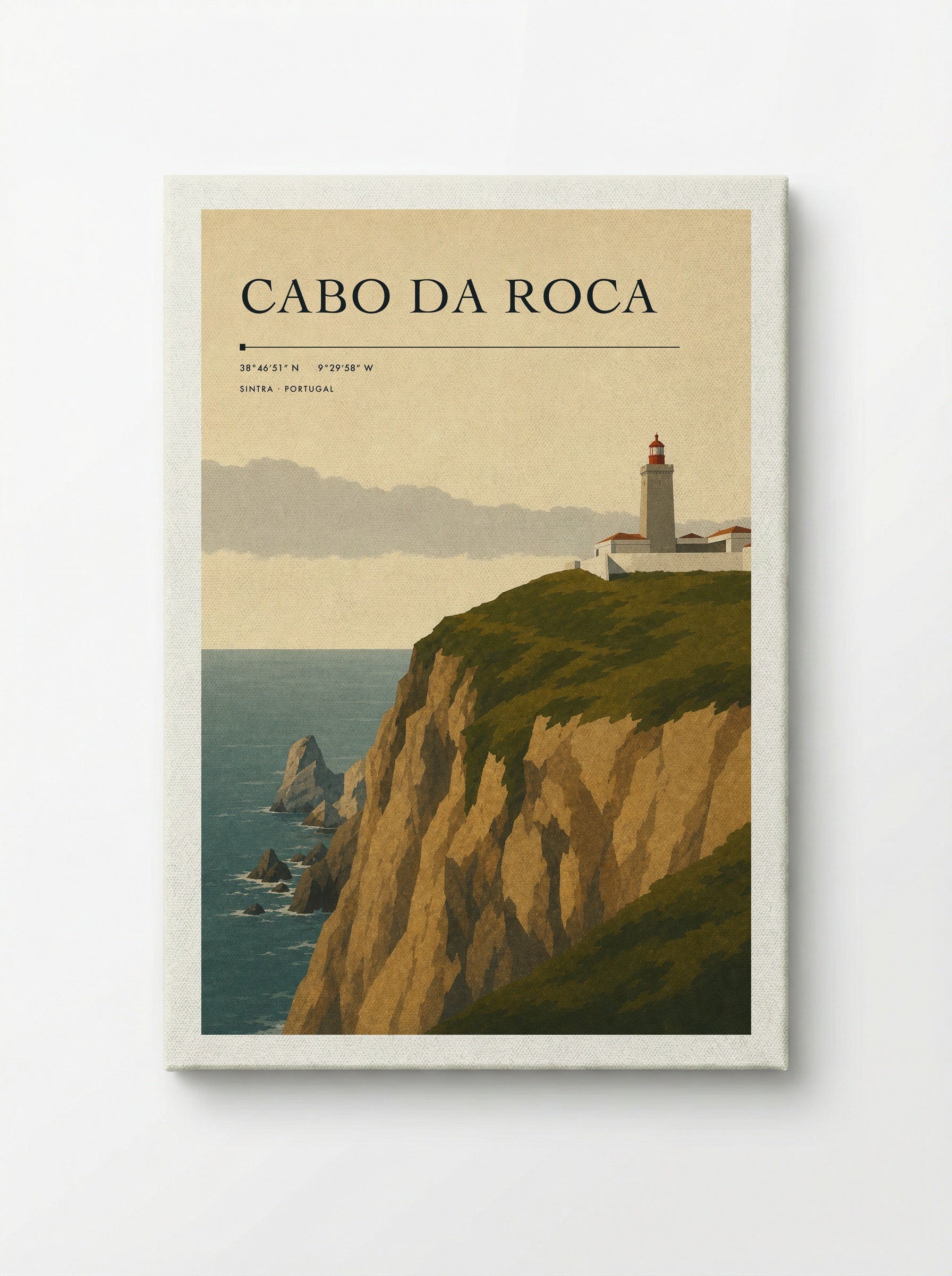 Cabo da Roca Travel Poster Artwork - Canvas