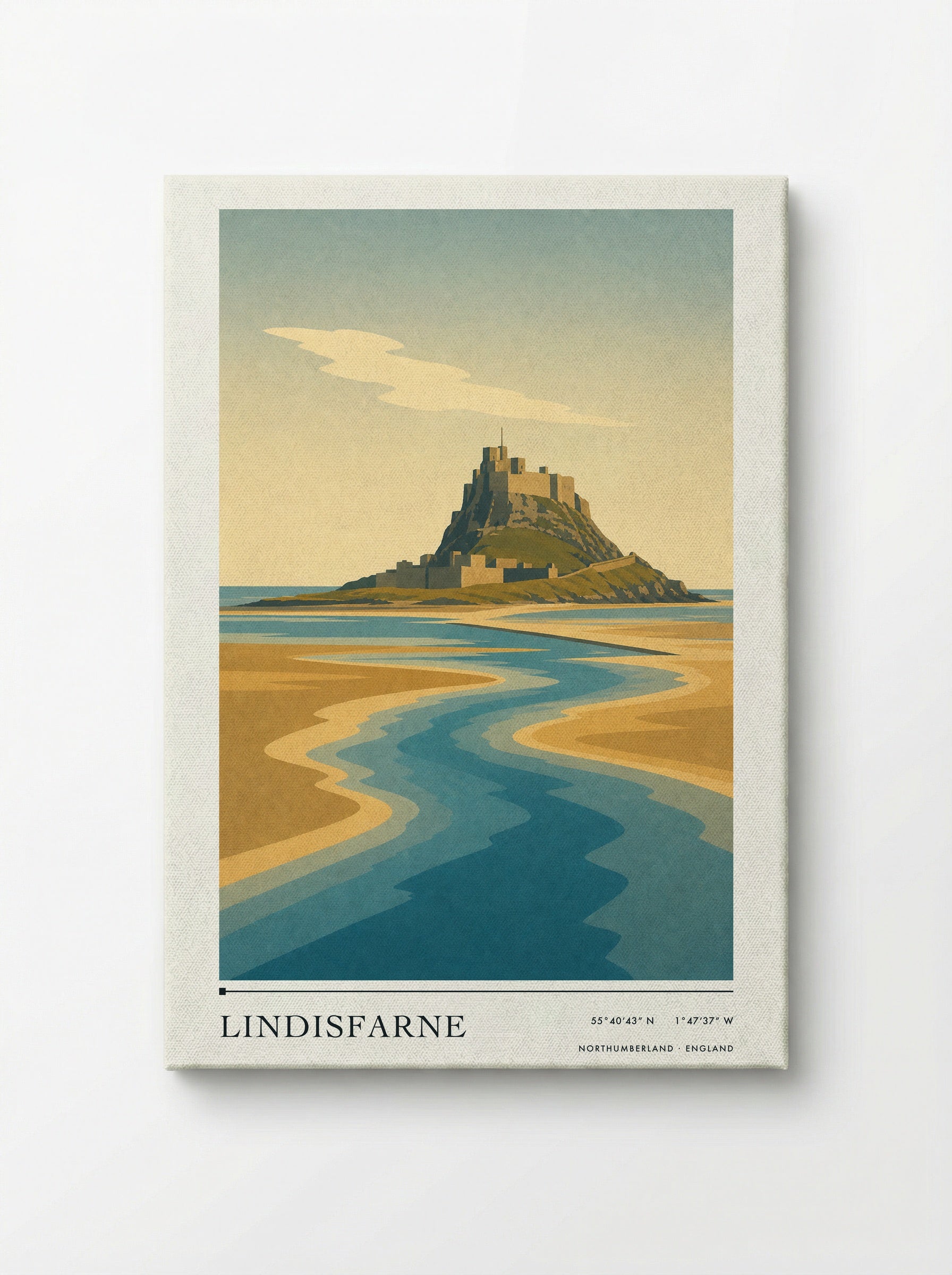 Lindisfarne Travel Poster Artwork - Canvas