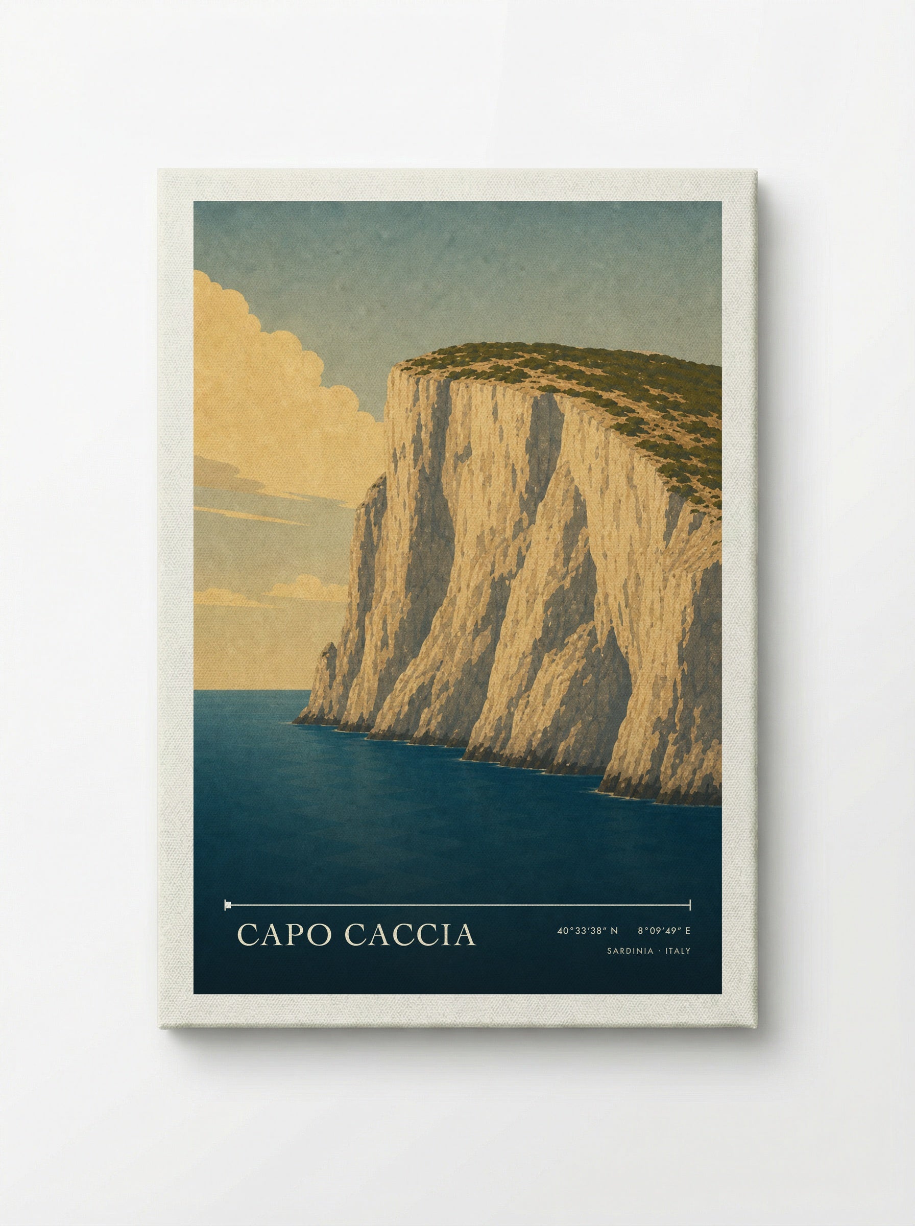 Capo Caccia Travel Poster Artwork - Canvas