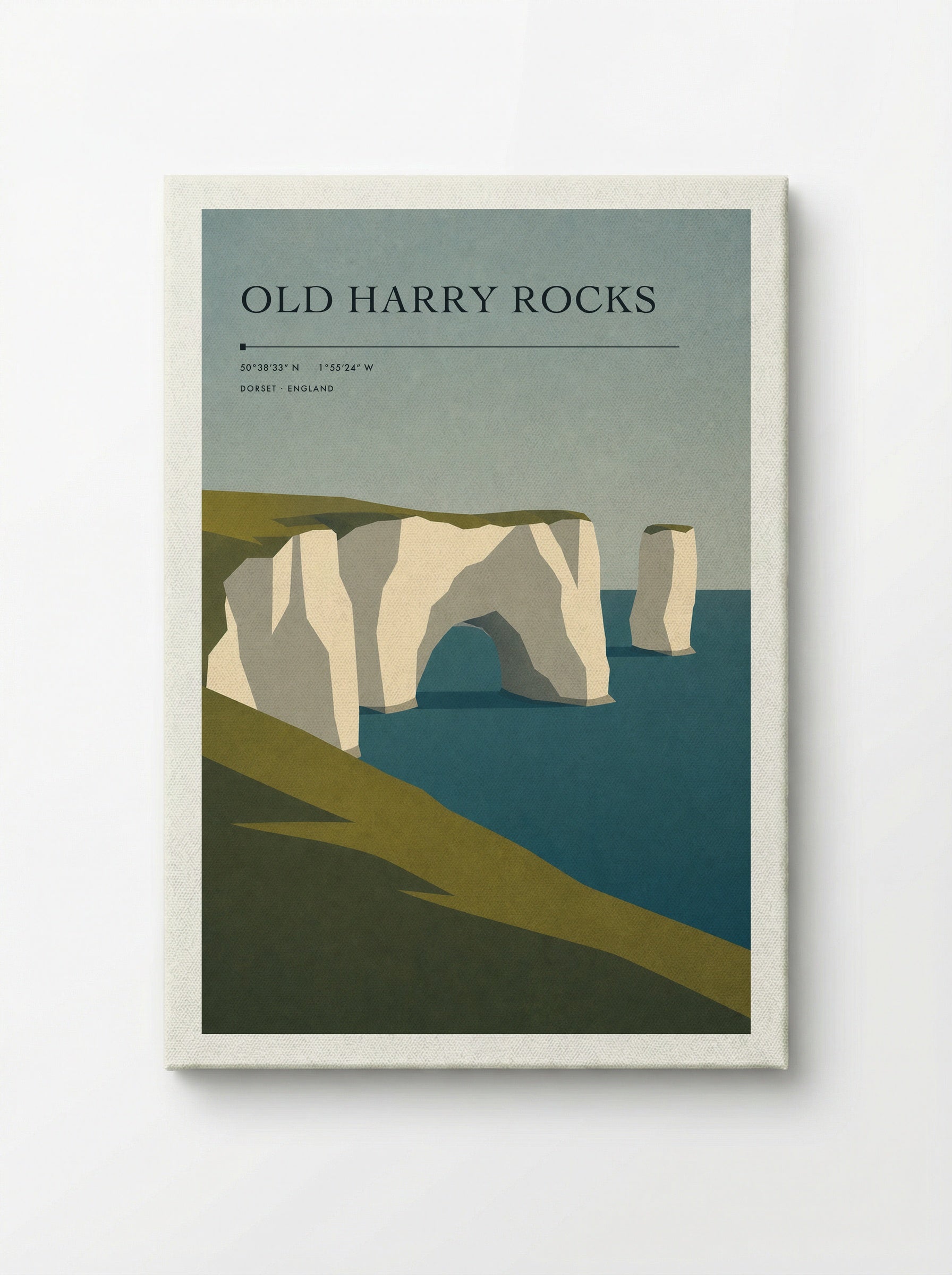 Old Harry Rocks Dorset Travel Poster - Canvas