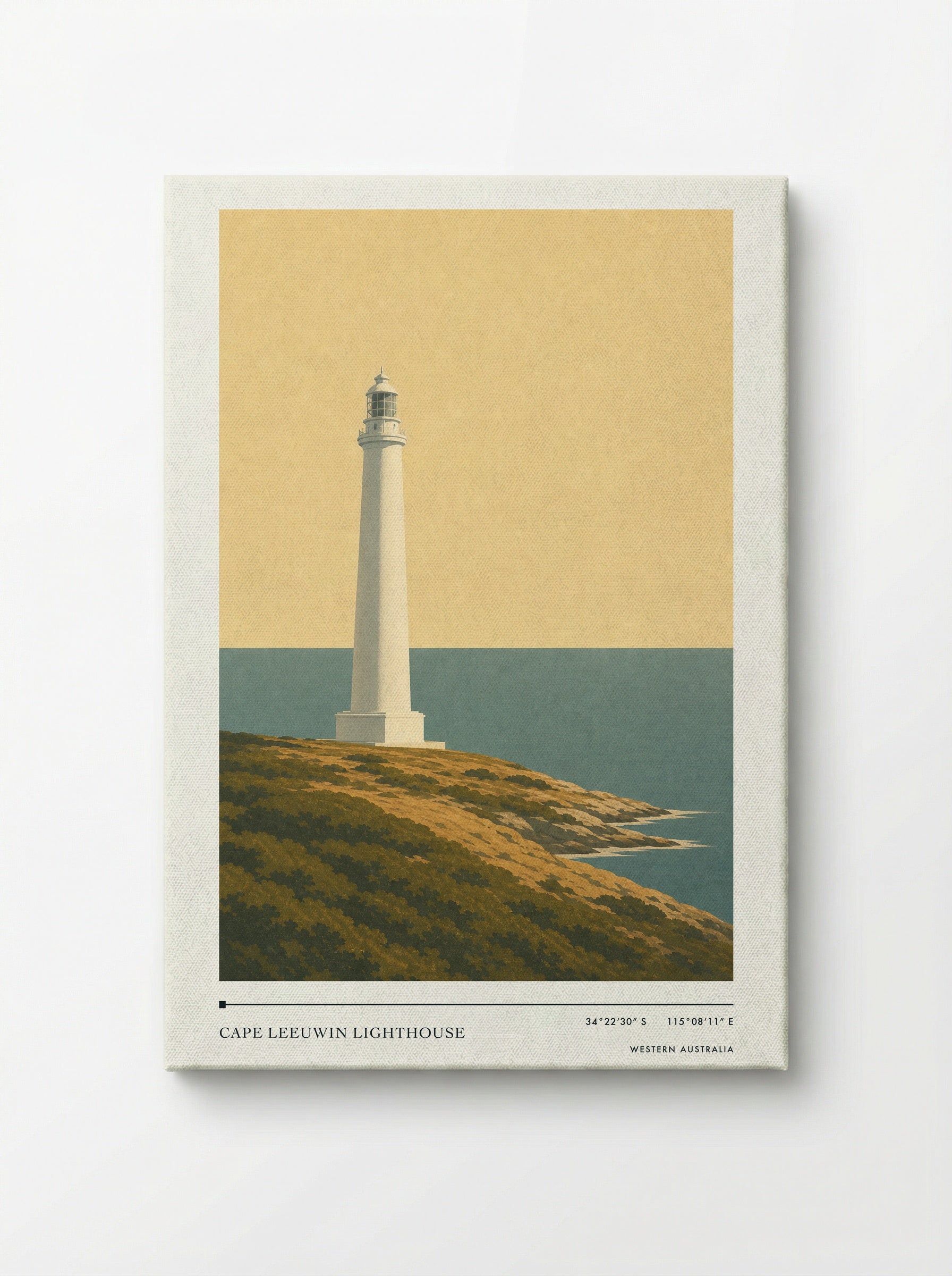 Cape Leeuwin Lighthouse Travel Poster Artwork - Canvas