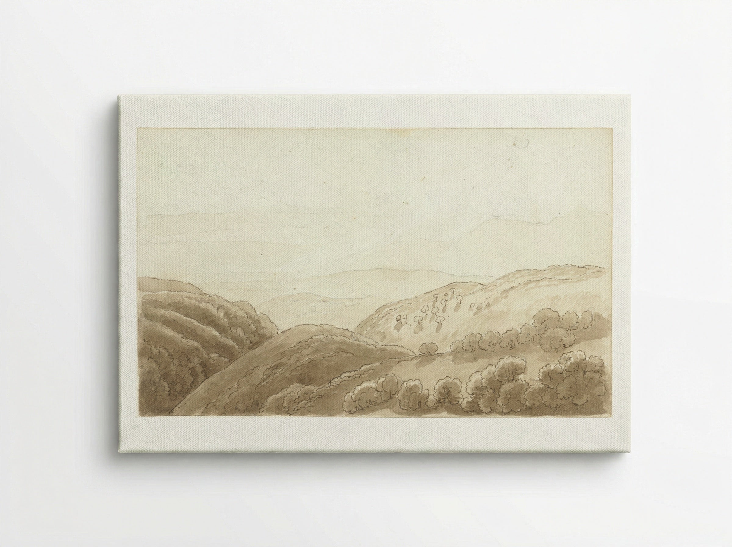 Avondlicht over de bergen bij Tivoli - Hendrik Voogd - Canvas