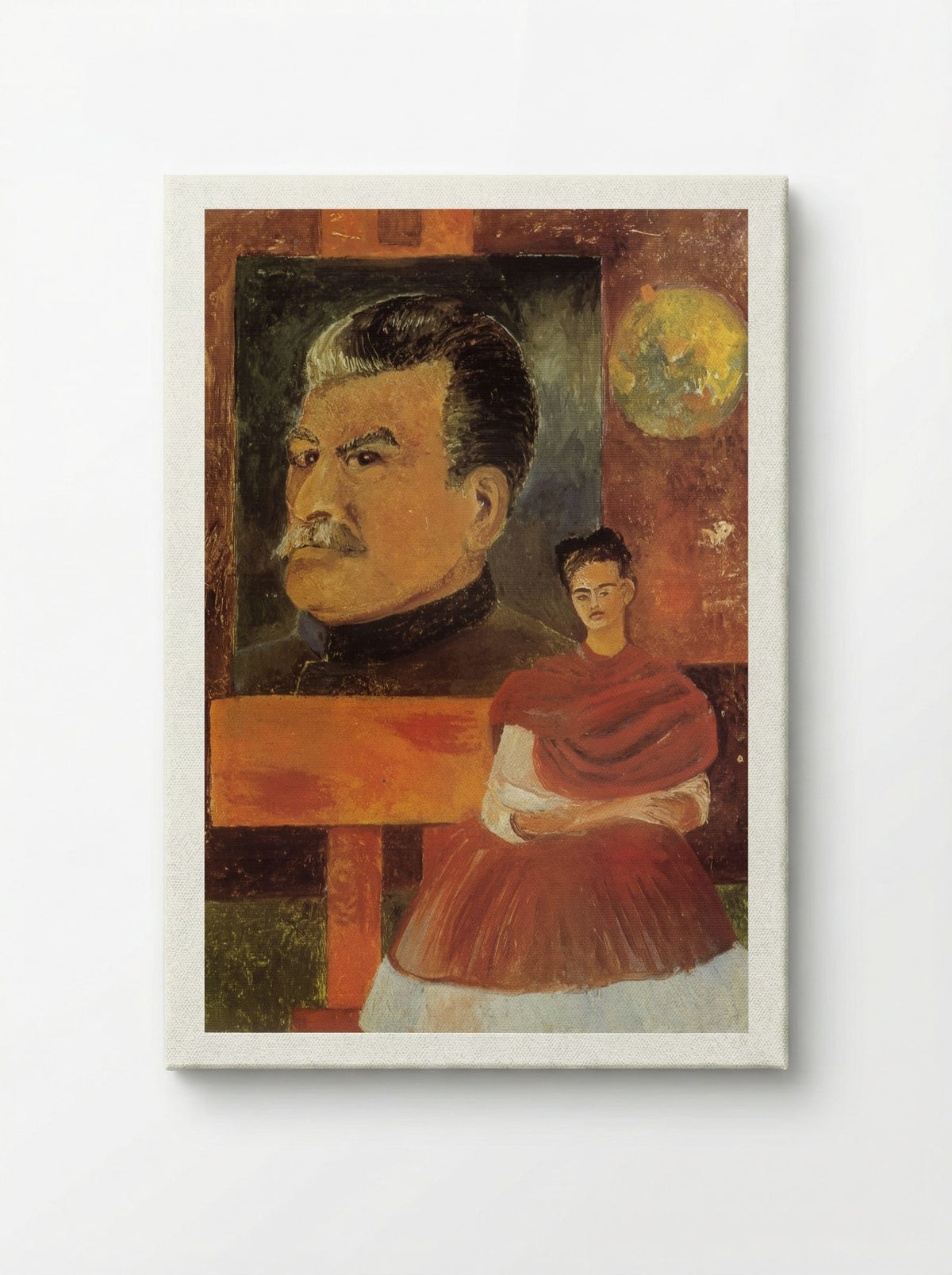 Self-Portrait with Stalin - Frida Kahlo - Canvas