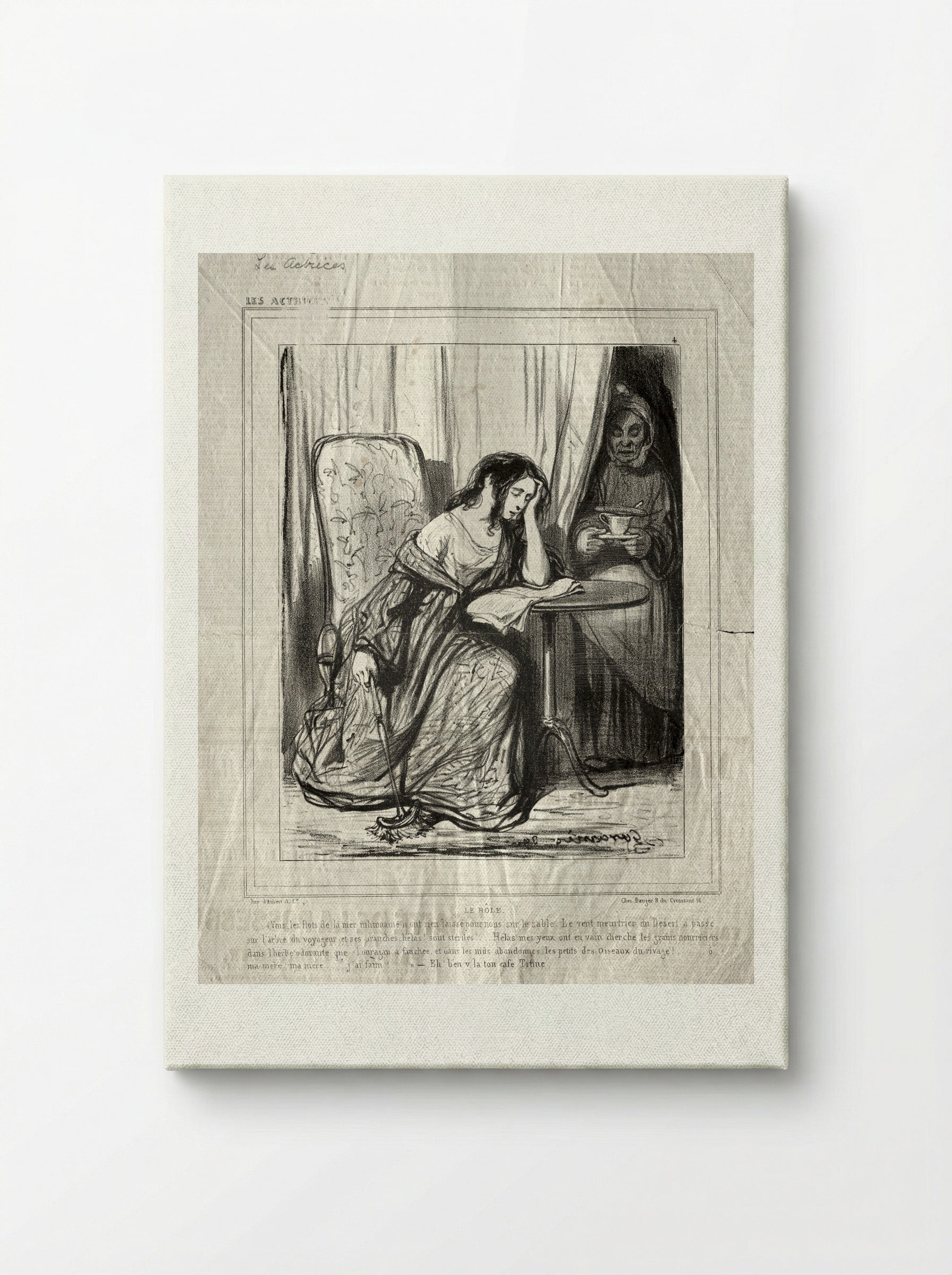 Le Rôle - Paul Gavarni - Canvas