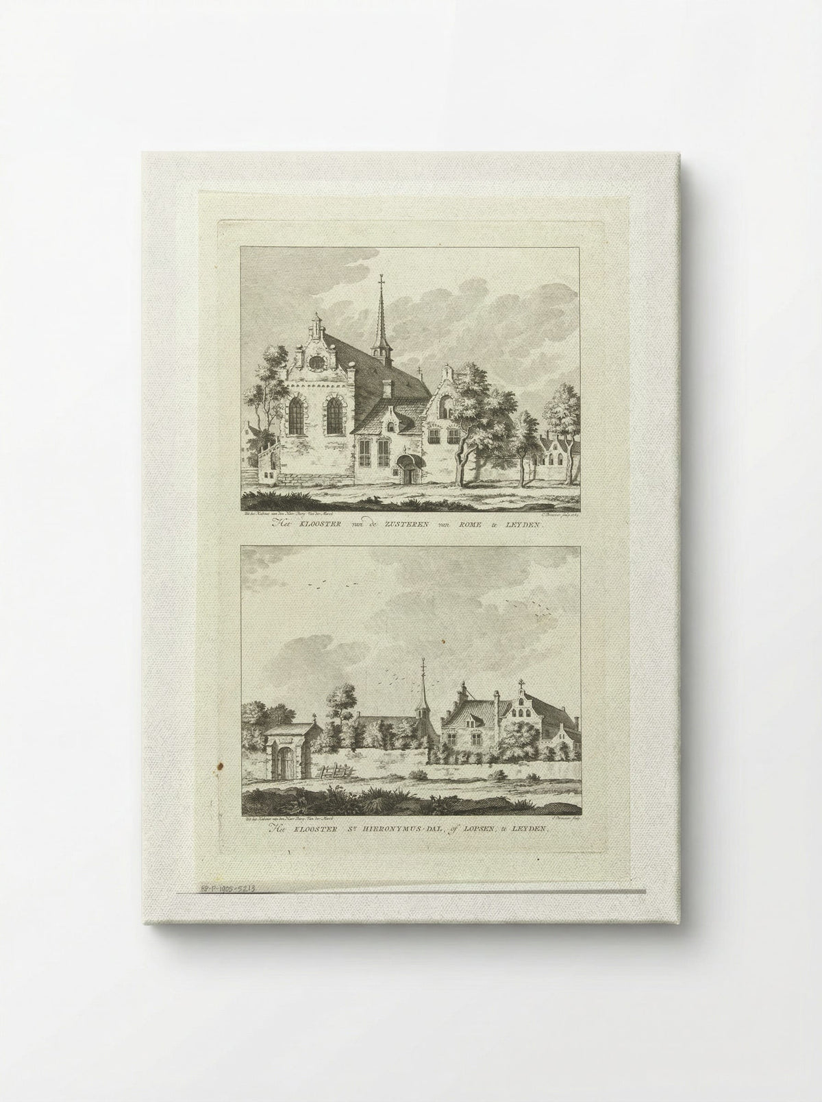 Twee gezichten op kloosters te Leiden - Cornelis Brouwer - Canvas