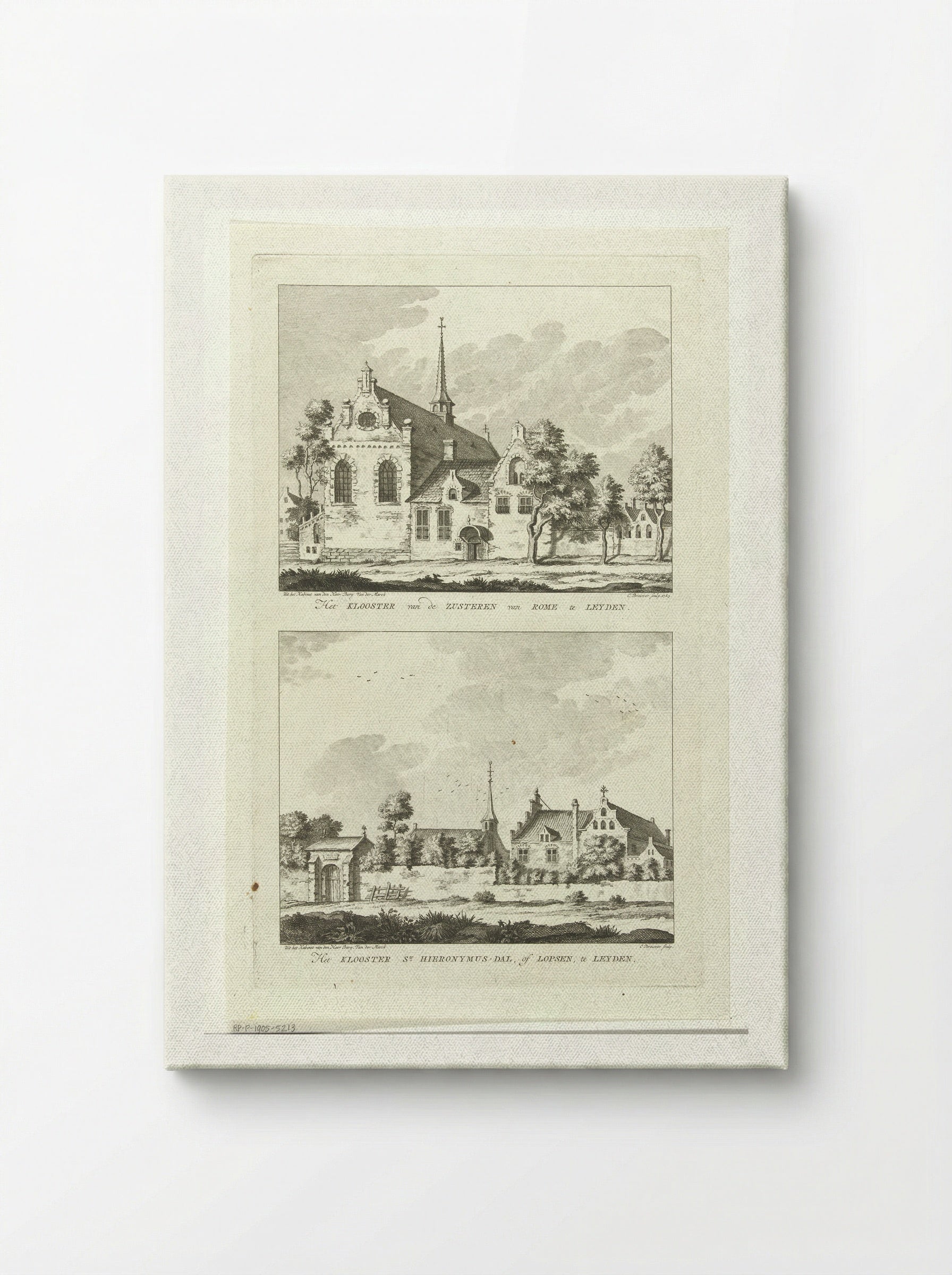 Twee gezichten op kloosters te Leiden - Cornelis Brouwer - Canvas