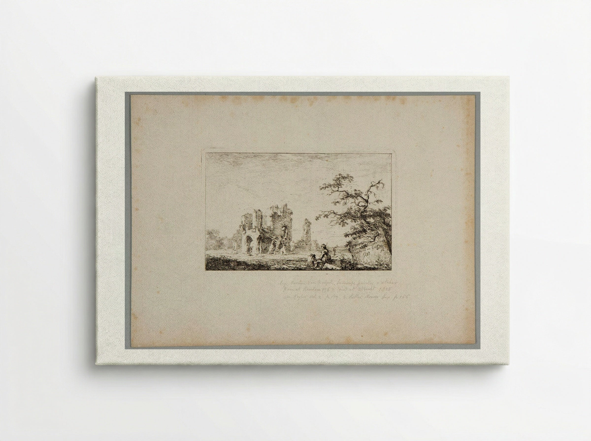 Untitled (Ruined Building with Figure) - Hermanus van Brussel - Canvas
