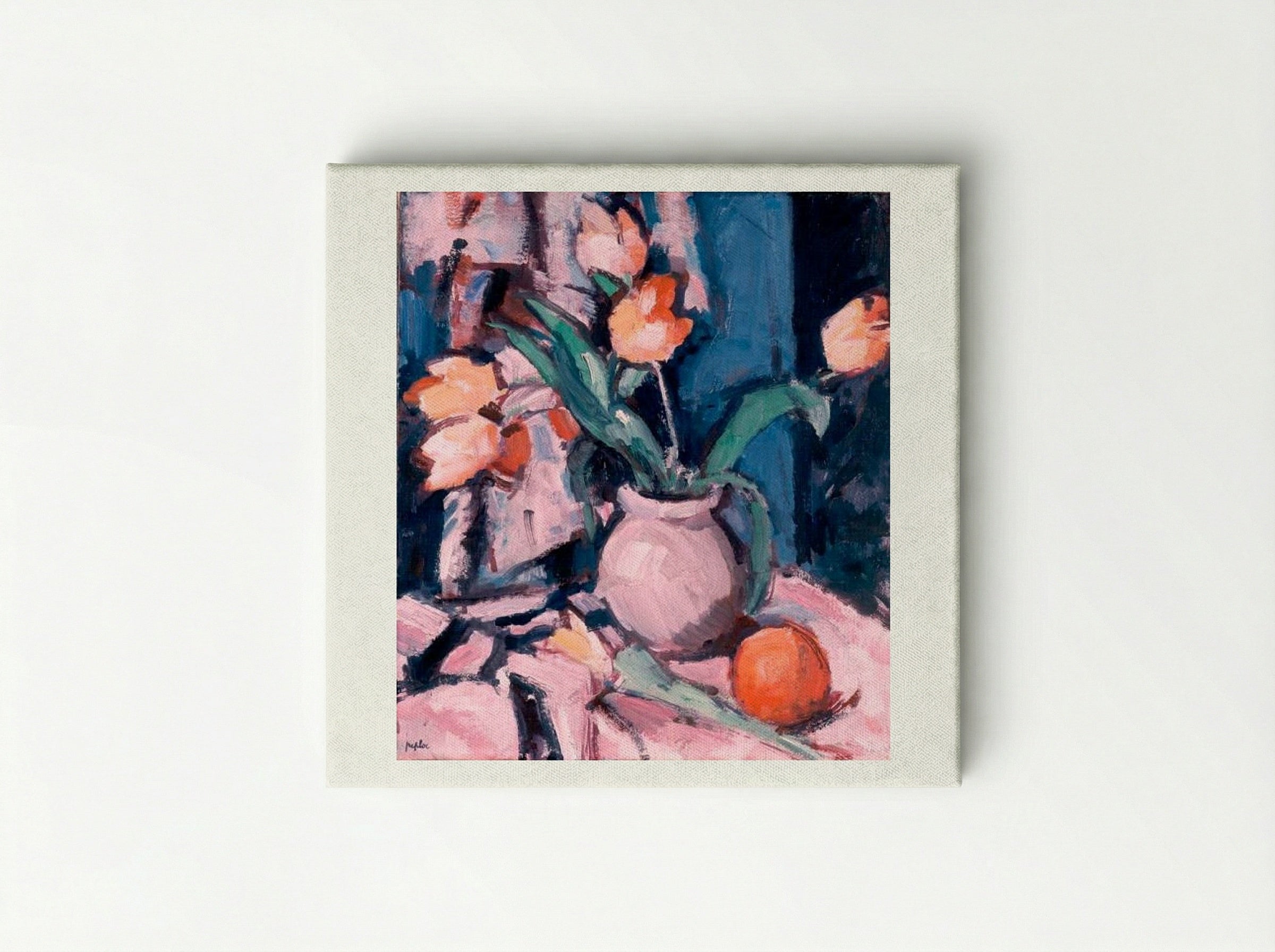 Tulips in a Brown Jar - Samuel Peploe - Canvas