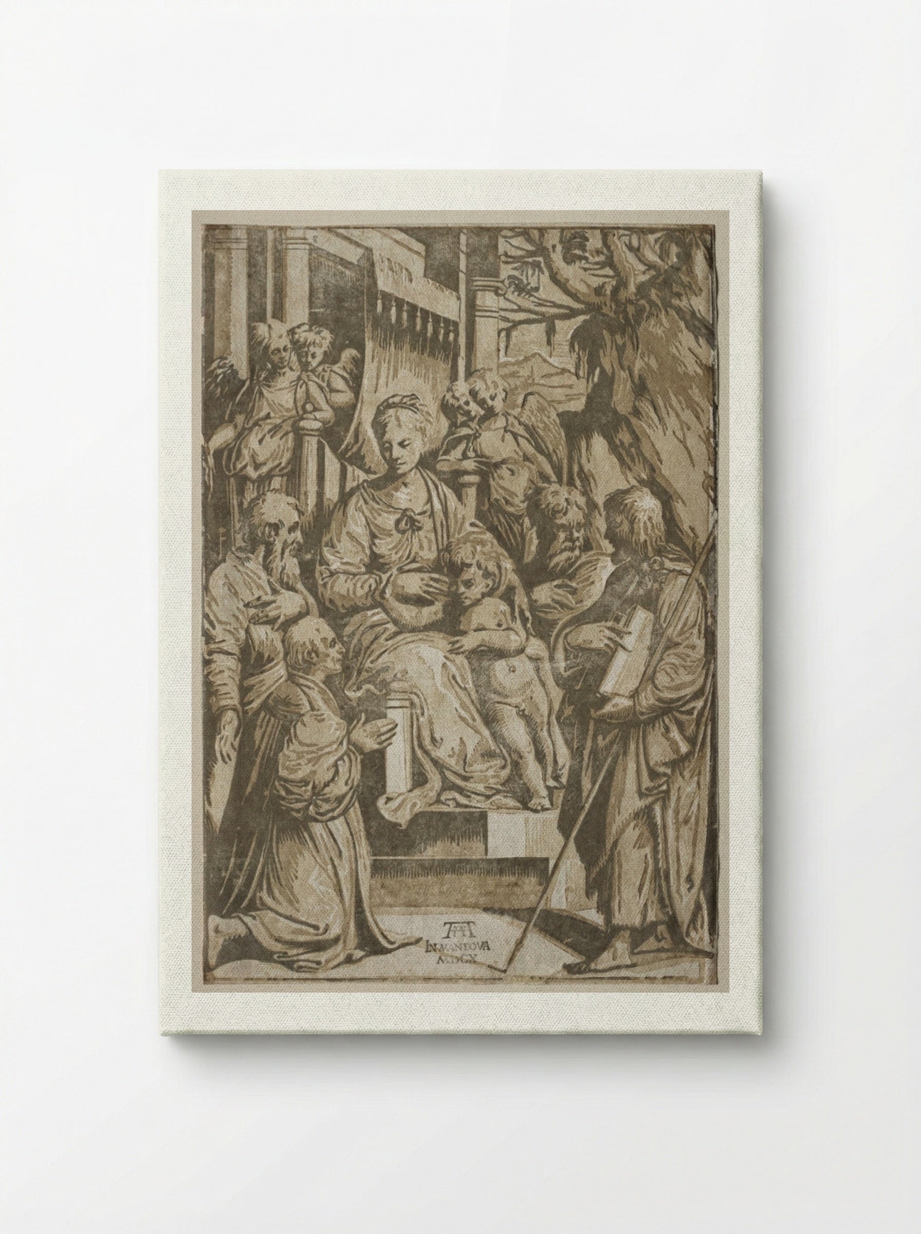 The Virgin and Child with Saints and a Donor - Andrea Andreani - Canvas