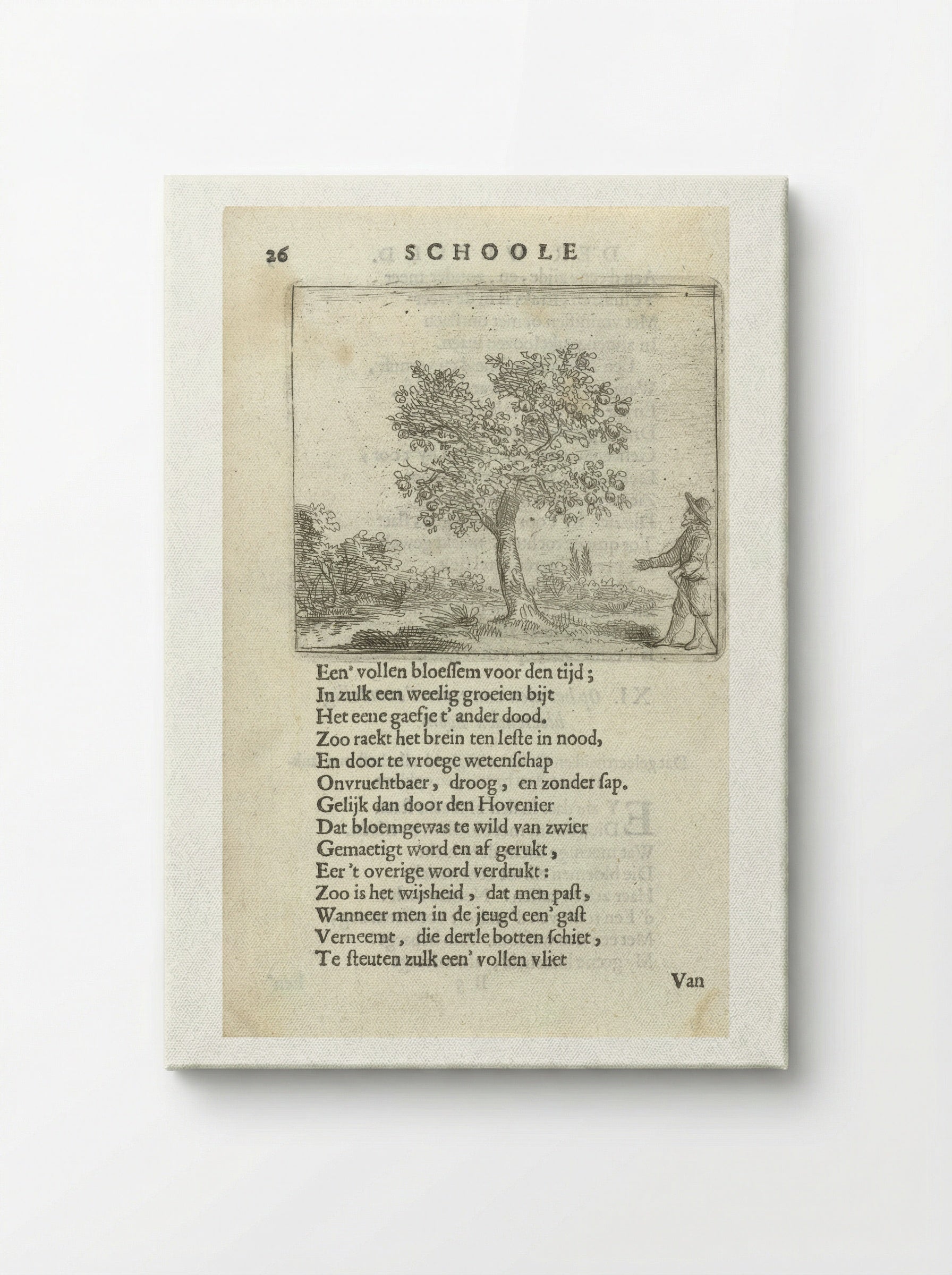 Figuur bij een appelboom - Arnold Houbraken - Canvas