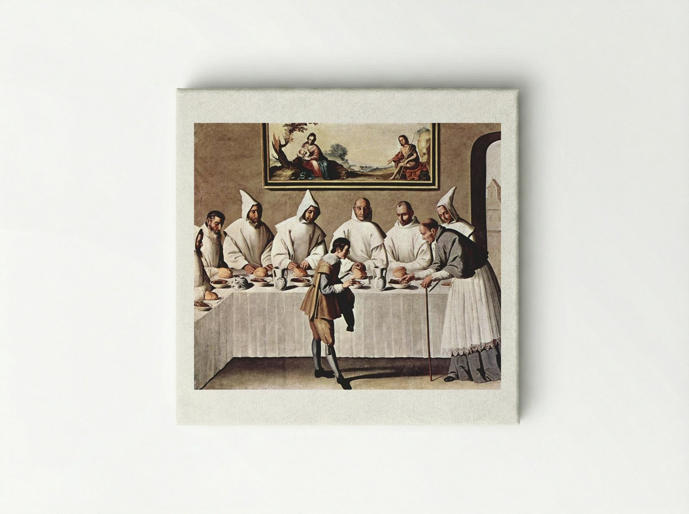 St. Hugh of Cluny in the Refectory of the Carthusians - Francisco de Zurbarán - Canvas