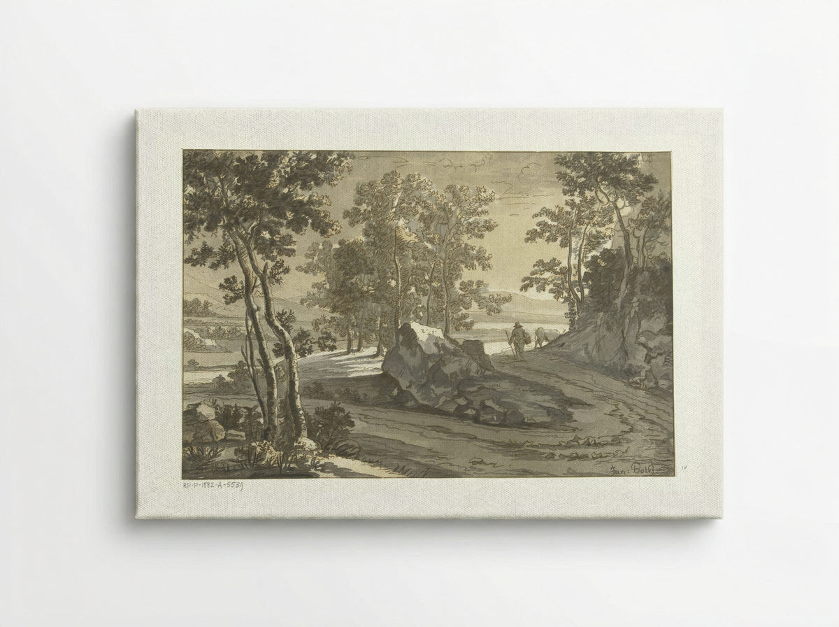 Wooded Landscape with a Drover - Jan Both - Canvas