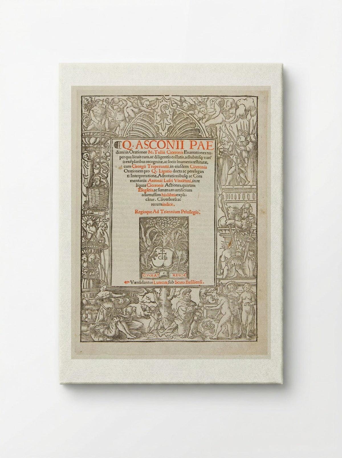 Title-Border with Pyramus and Thisbe, Judgment of Paris, etc. - Urs Graf - Canvas