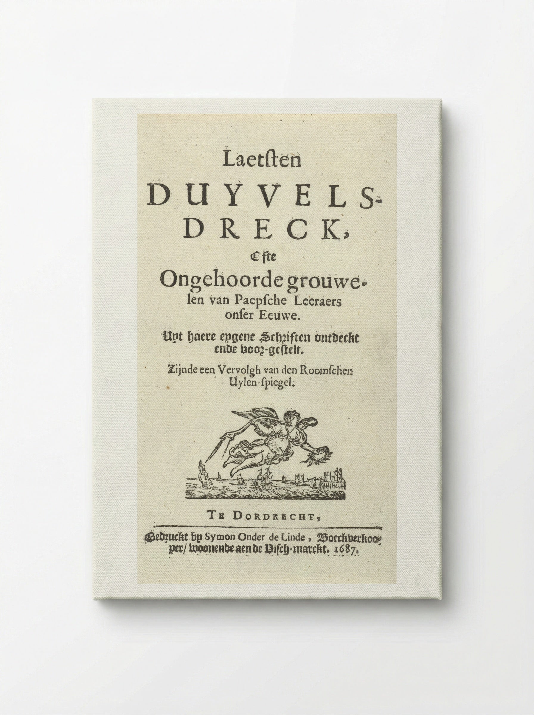 Title Page for J. Lydius, Laetsten duyvels-dreck - Arnold Houbraken - Canvas