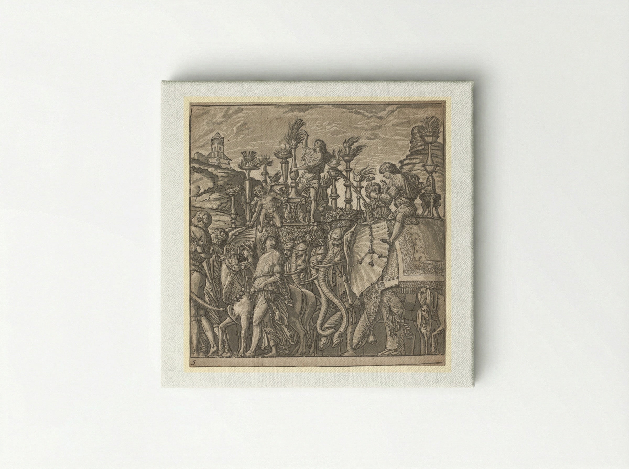 The Triumph of Julius Caesar: Elephants Carrying Torches - Andrea Andreani - Canvas