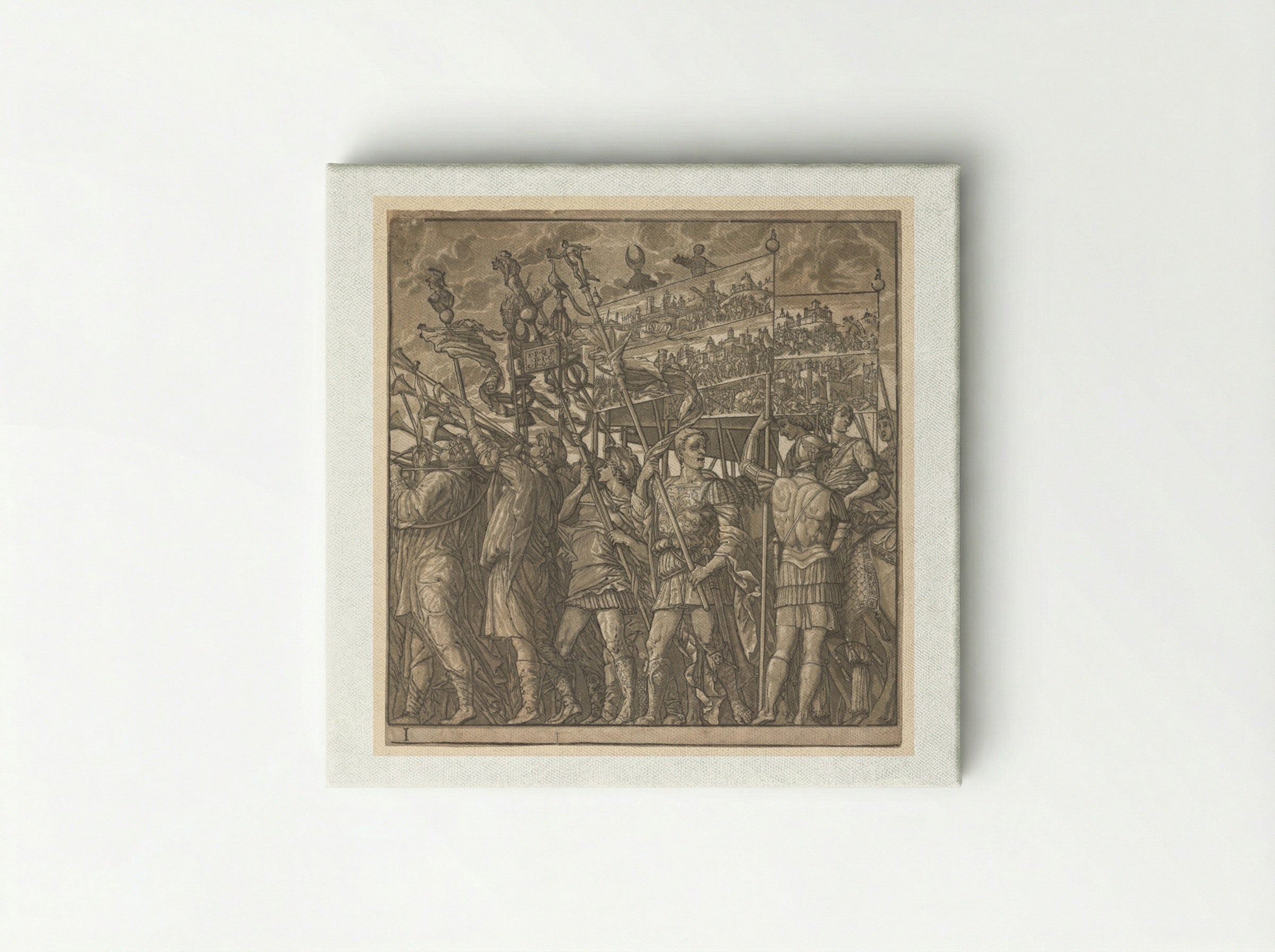 The Triumph of Julius Caesar: Soldiers Carrying the Pictures of War - Andrea Andreani - Canvas