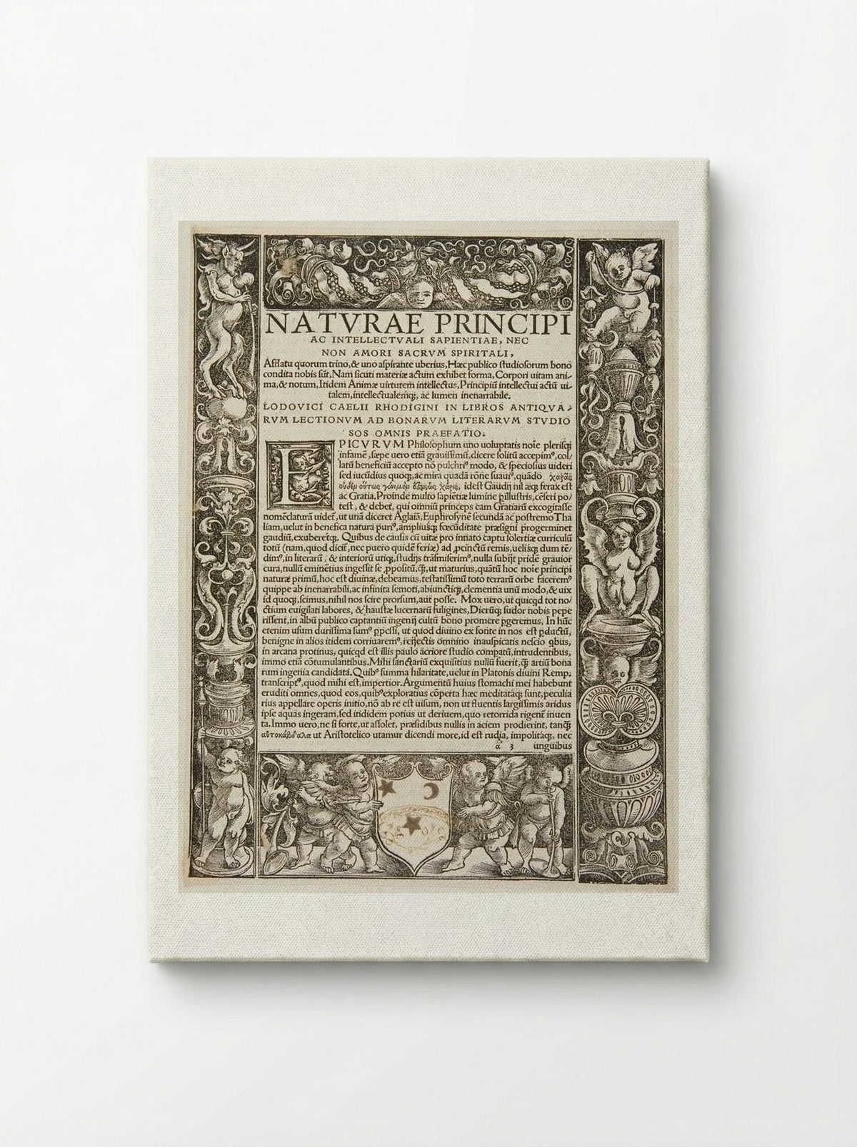Border Composed of Four Blocks; Initial E - Urs Graf - Canvas