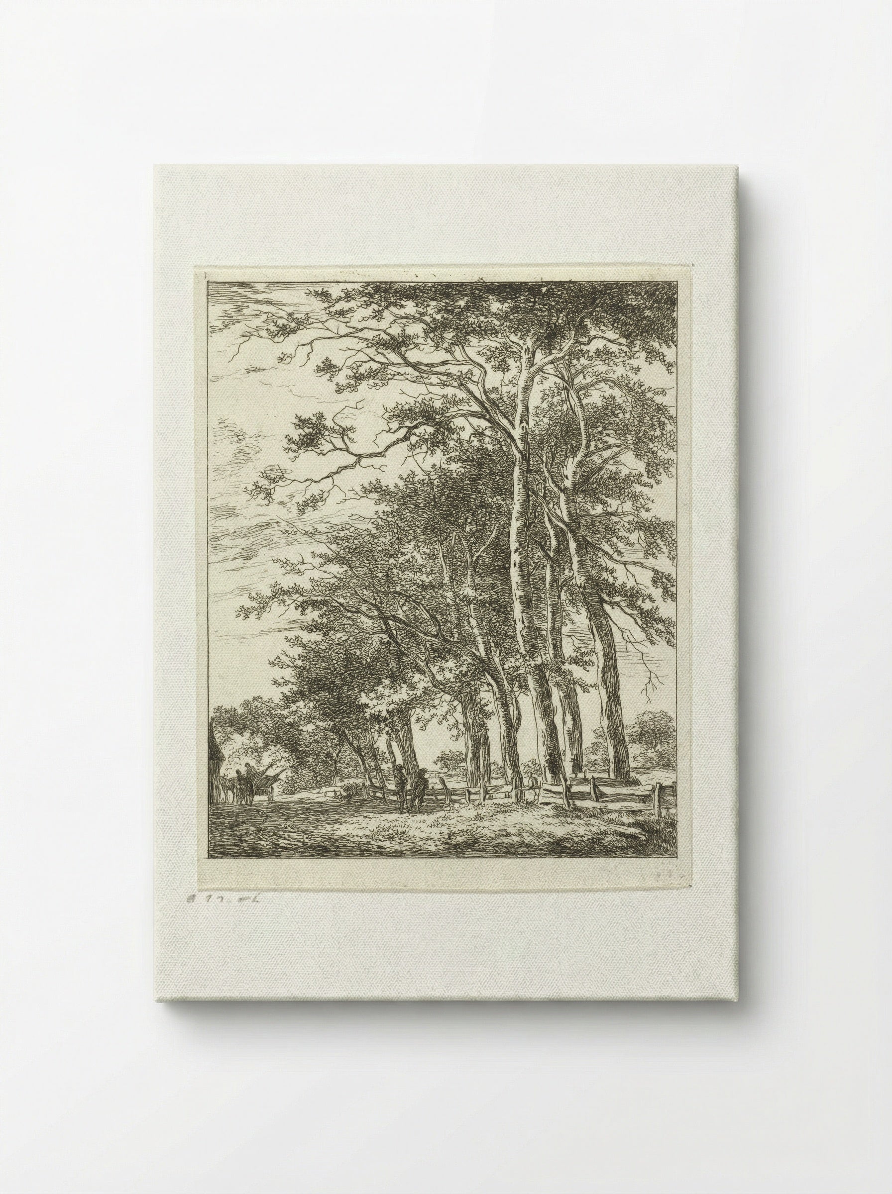 Twee staande figuren bij hoge bomen - Hermanus van Brussel - Canvas
