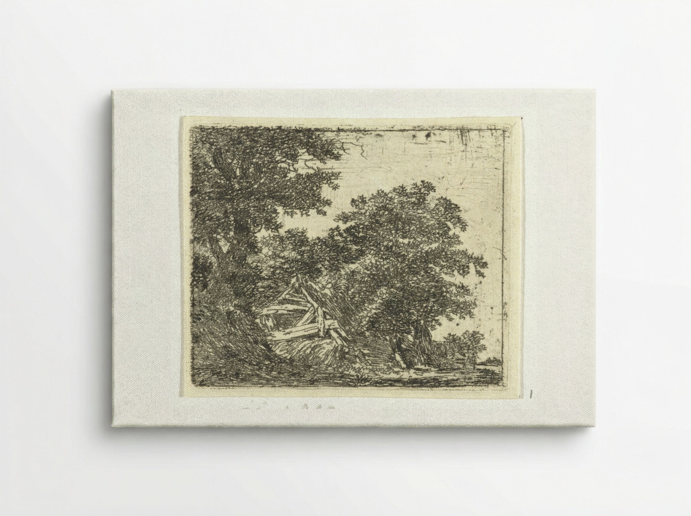 Vervallen hut in bos - Hermanus van Brussel - Canvas