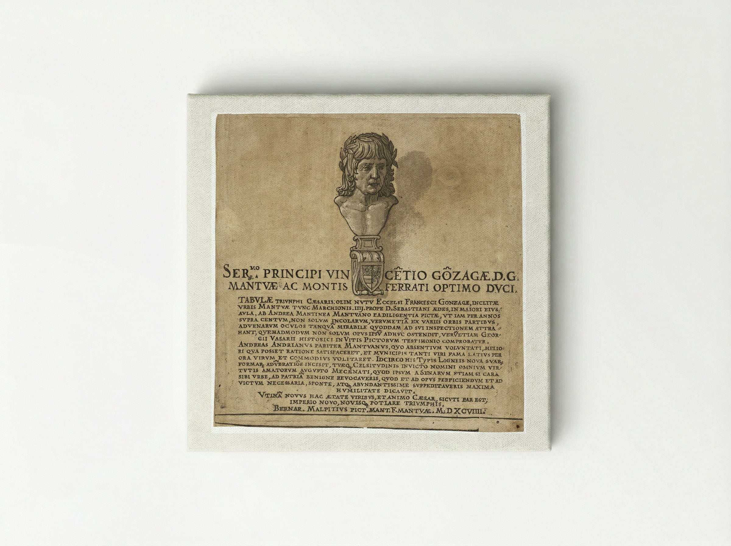 Title Page with Portrait of Andrea Mantegna - Andrea Andreani - Canvas