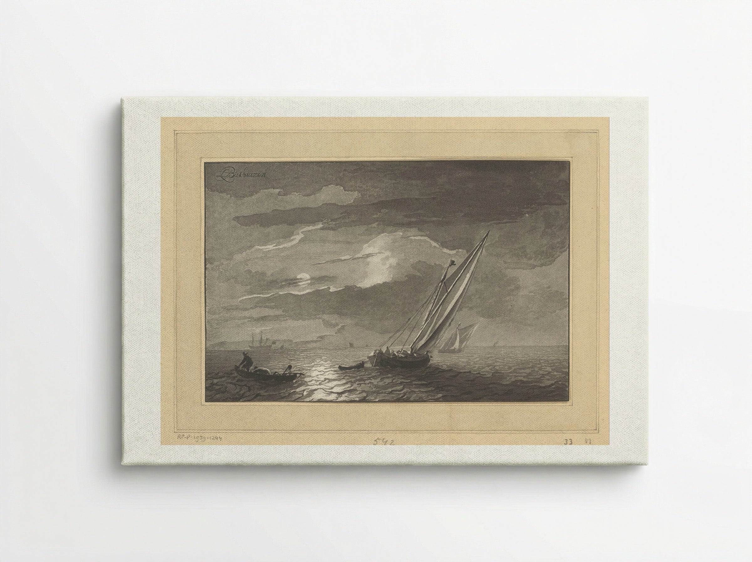 Zeegezicht met volle maan - Cornelis Brouwer - Canvas