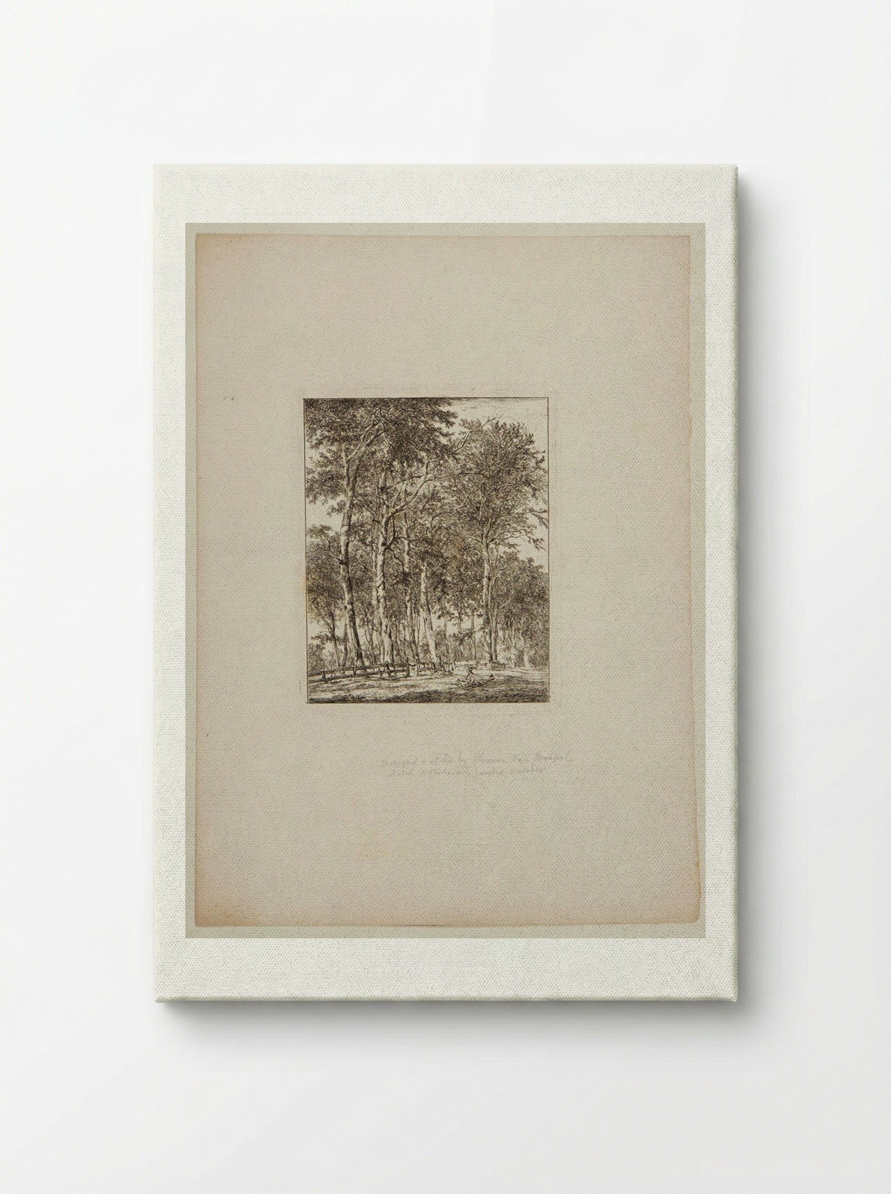 Plate VI (Wooded Scene with Figures) - Hermanus van Brussel - Canvas