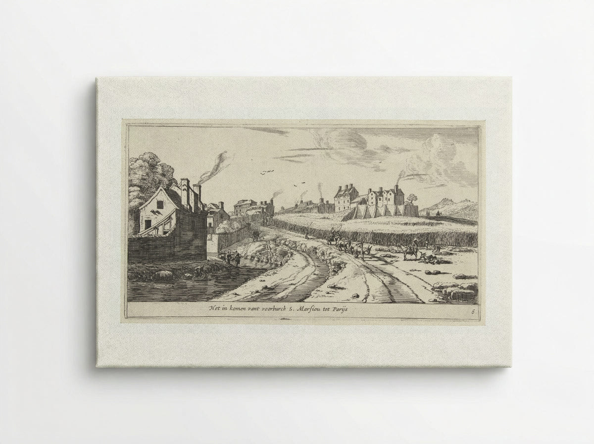 Het in komen vant voorburch S. Marsiou tot Parijs - Reinier Nooms - Canvas
