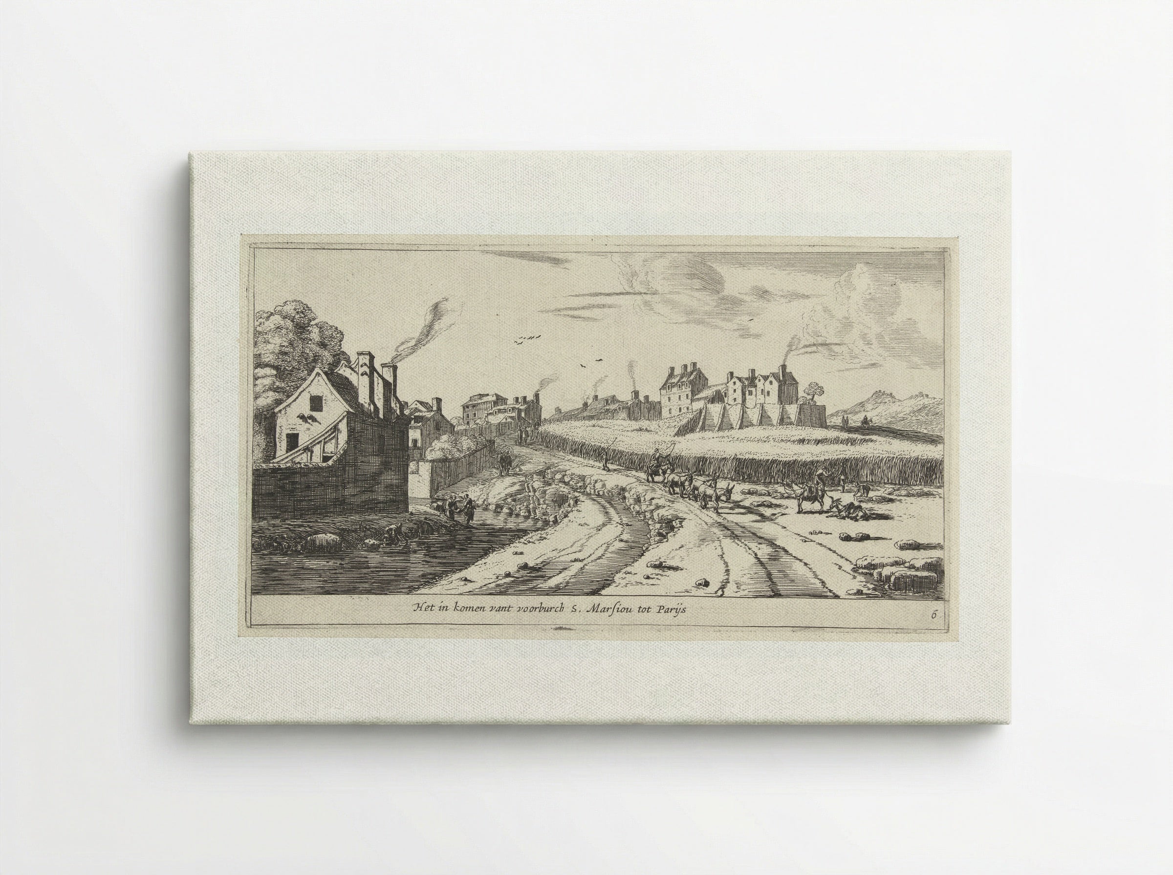 Het in komen vant voorburch S. Marsiou tot Parijs - Reinier Nooms - Canvas