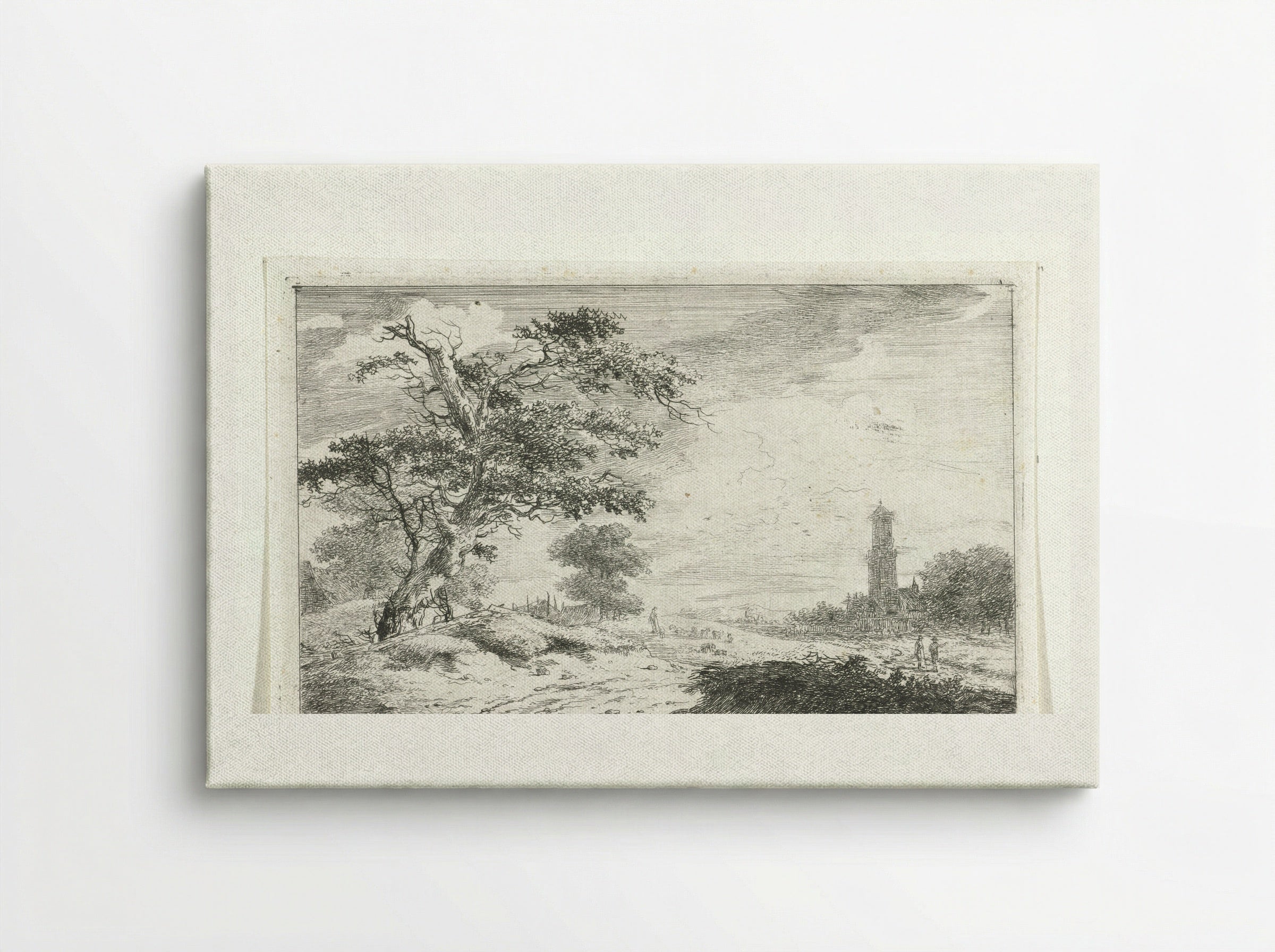 Kerktoren bij zandvlakte - Hermanus van Brussel - Canvas