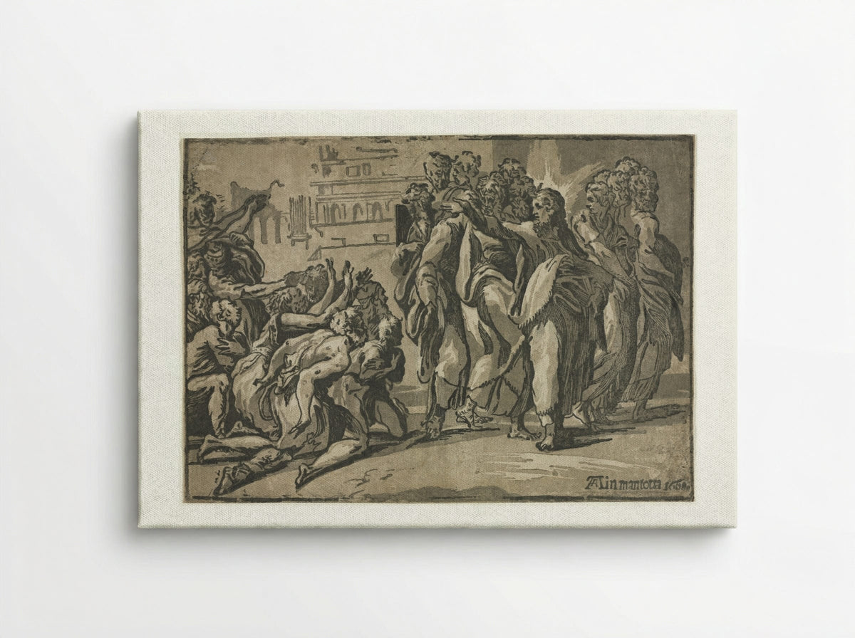 Christ Healing the Lepers - Andrea Andreani - Canvas