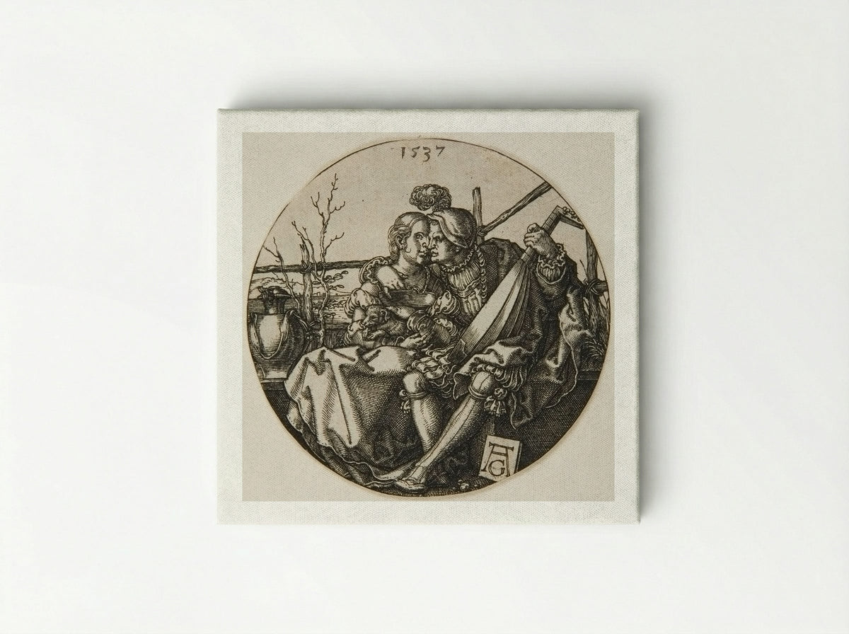 A Lute-Player and His Mistress - Heinrich Aldegrever - Canvas