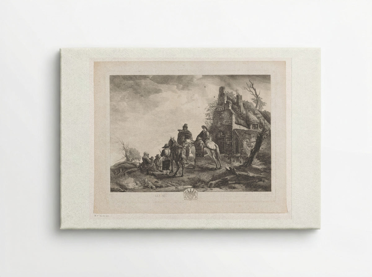 Marskramers voor een huis - Jean Moyreau - Canvas