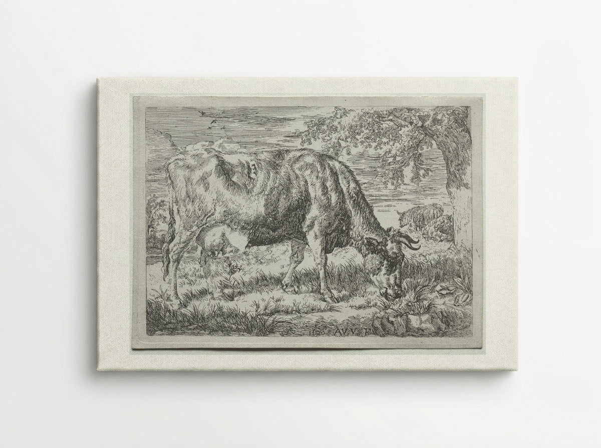 Two Cows Under a Tree - Adriaen van de Velde - Canvas