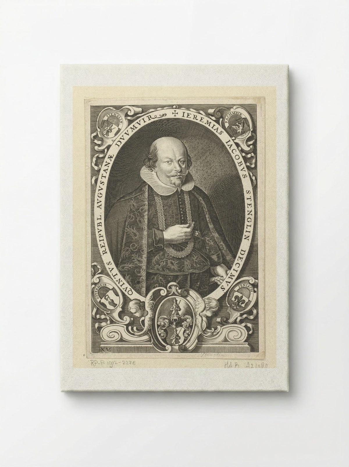 Portret van Jeremias Jacobus Stenglin - Lucas Kilian - Canvas