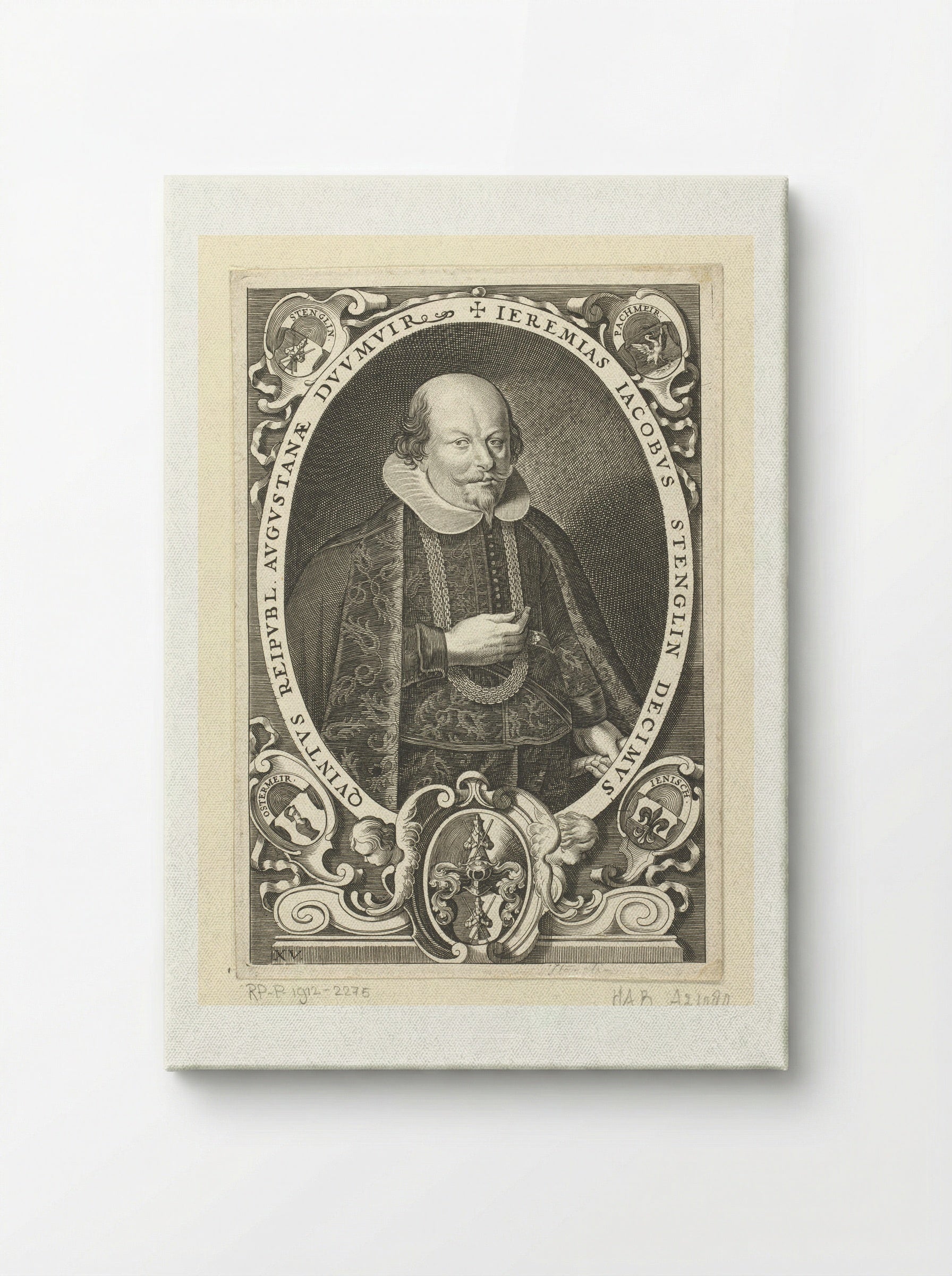 Portret van Jeremias Jacobus Stenglin - Lucas Kilian - Canvas