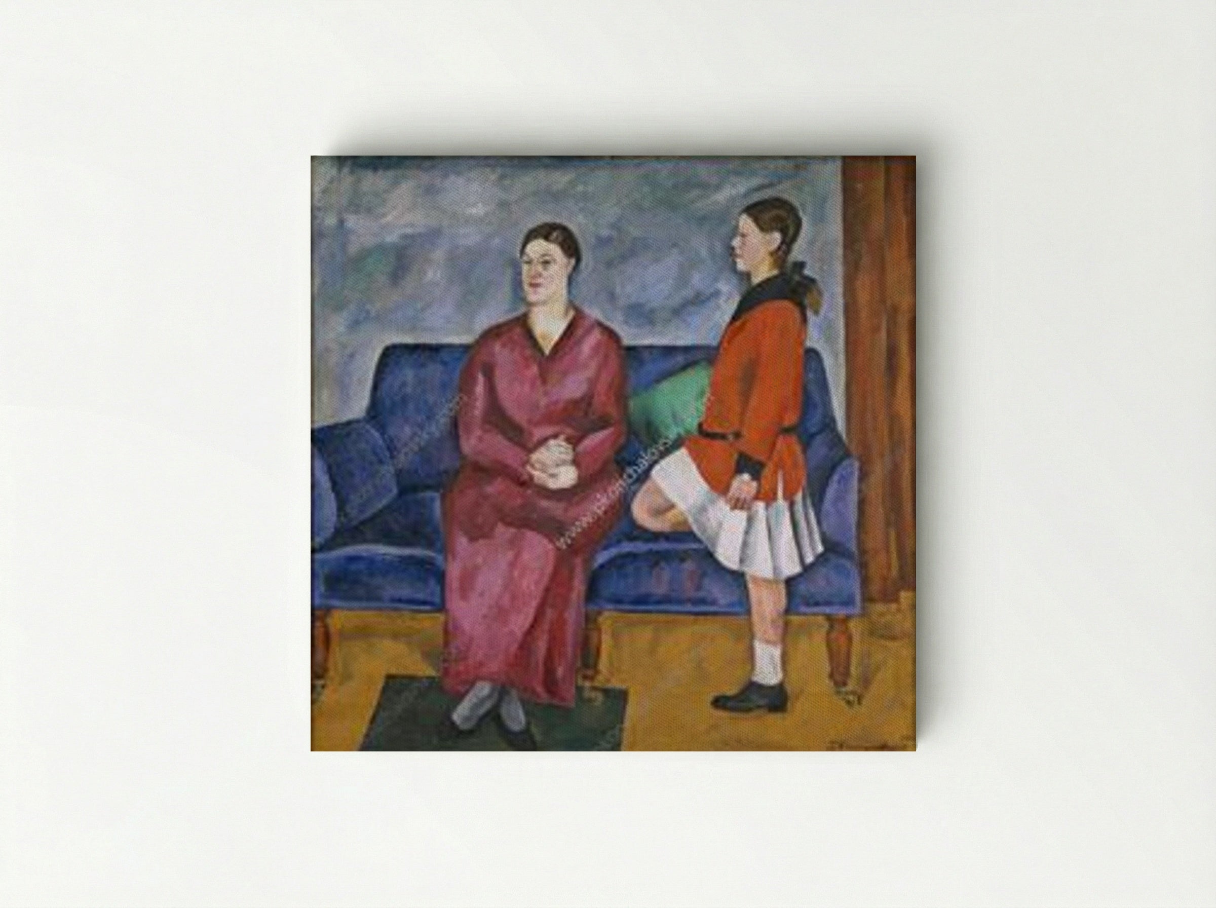 Portrait of S. P. Konchalovsky with her daughter - Pyotr Konchalovsky - Canvas