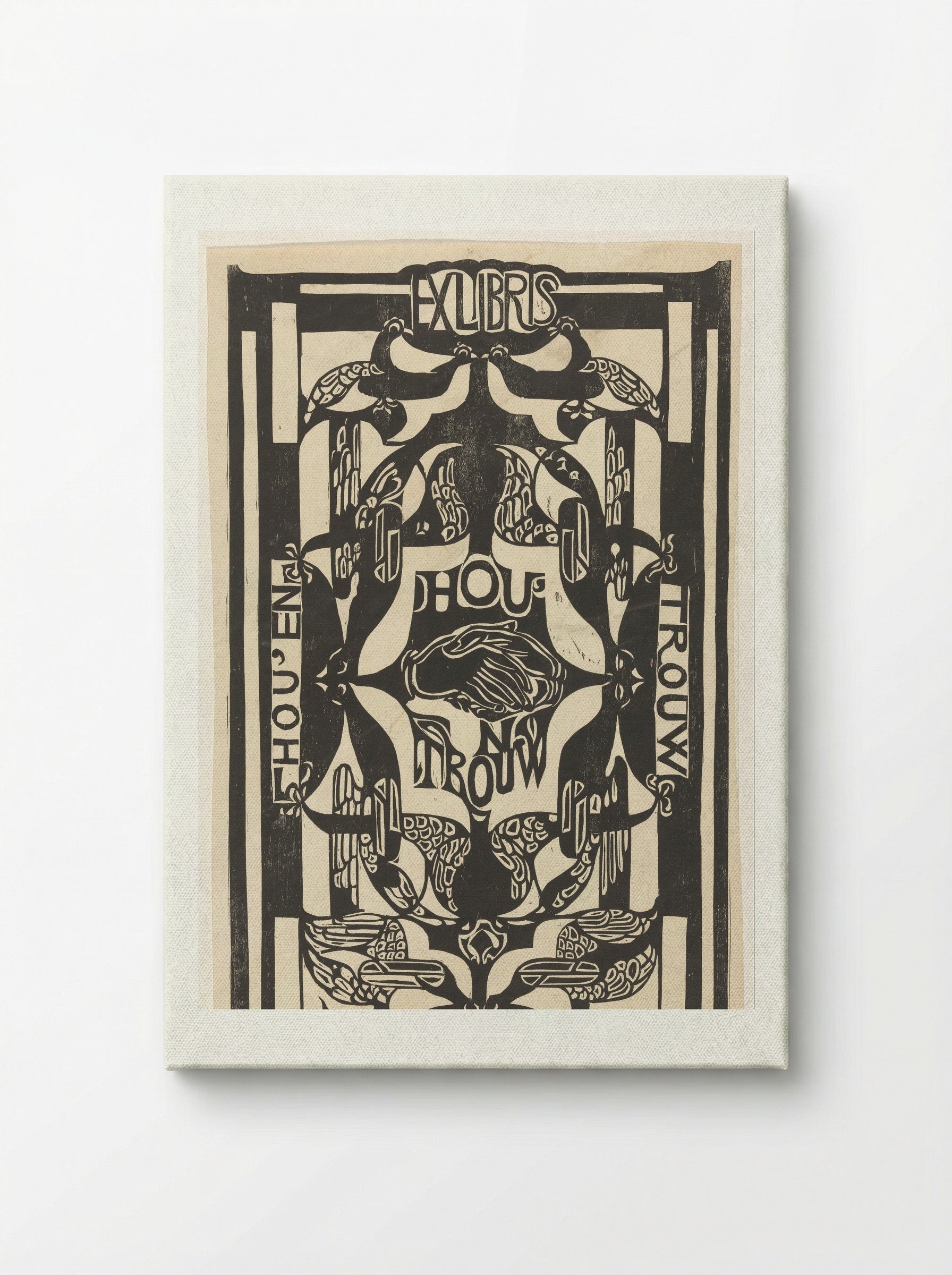 Ex libris van de vereniging Hou'en Trouw - Carel Adolph Lion Cachet - Canvas